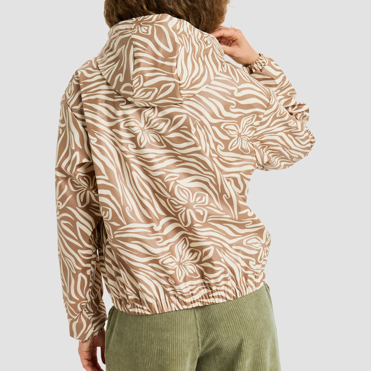 Roxy Wait For Me Printed Rain Jacket Parchment Animal Floral Big - Womens - Image 2