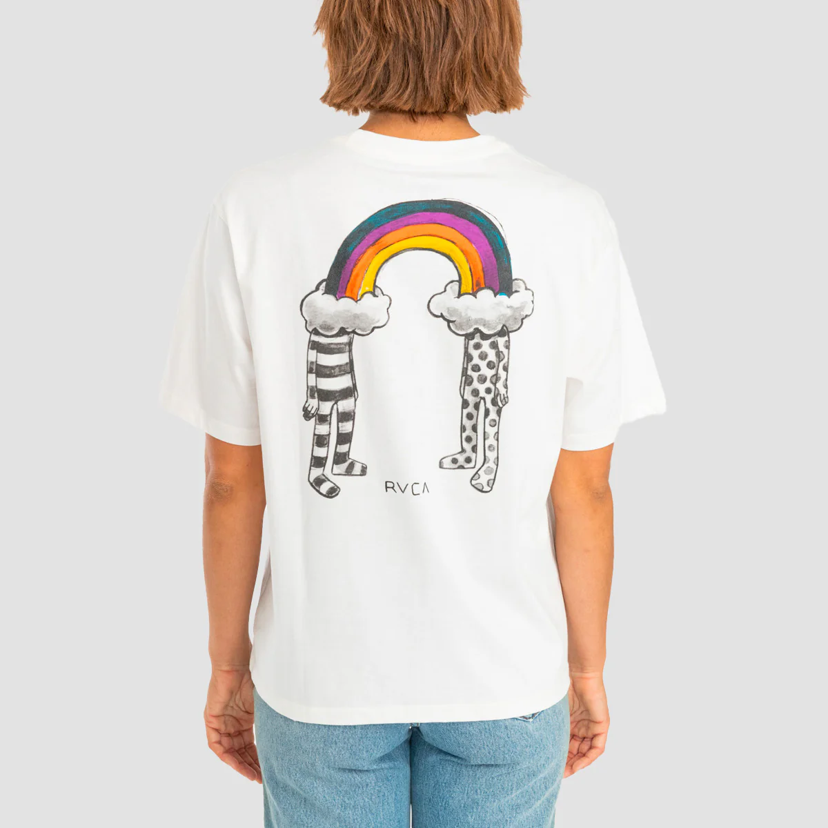 RVCA Andrew Pommier Rainbow Connection T-Shirt Vintage White - Womens - Image 2