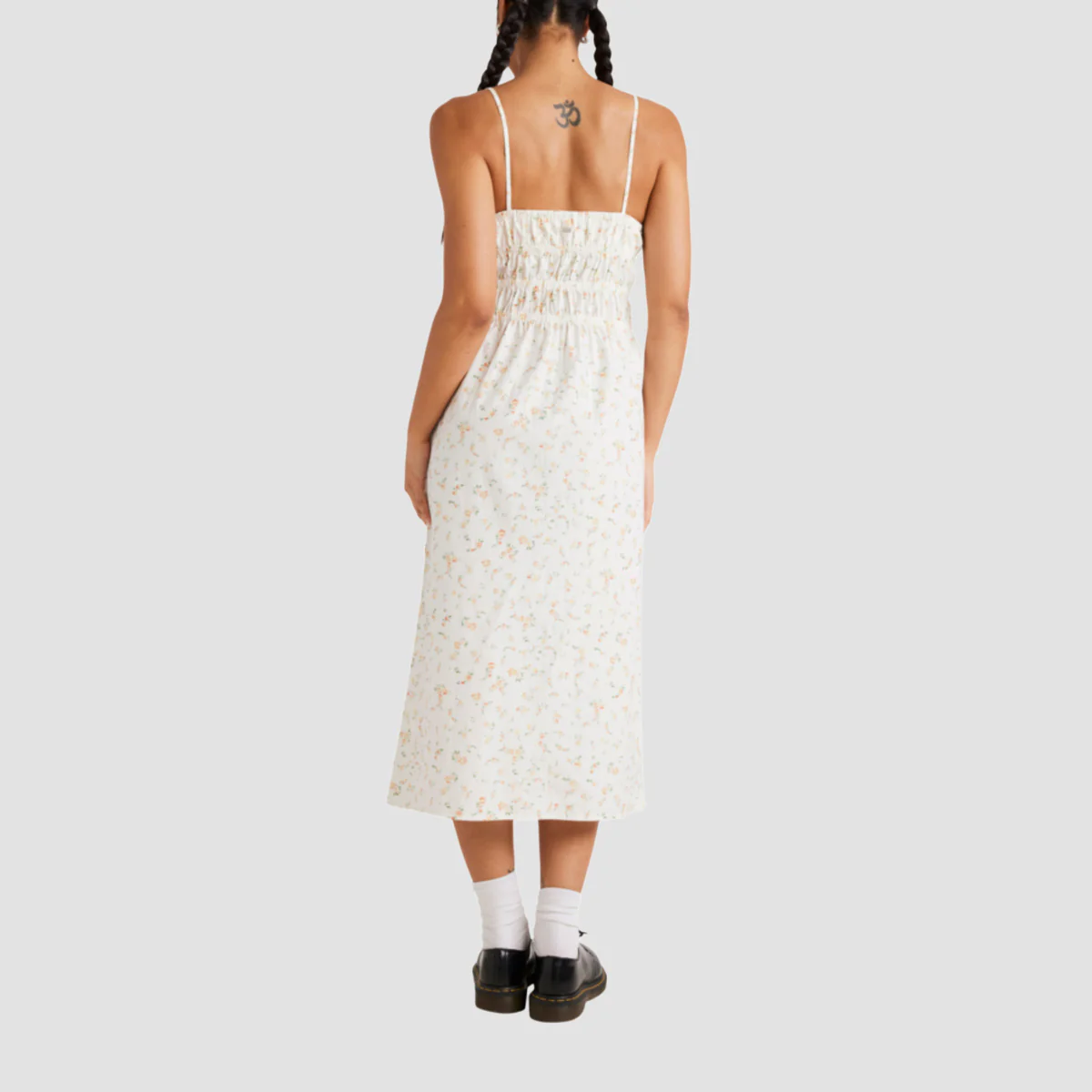 RVCA Blurred Ditsy Gathered Midi Dress Whisper White - Womens - Image 2