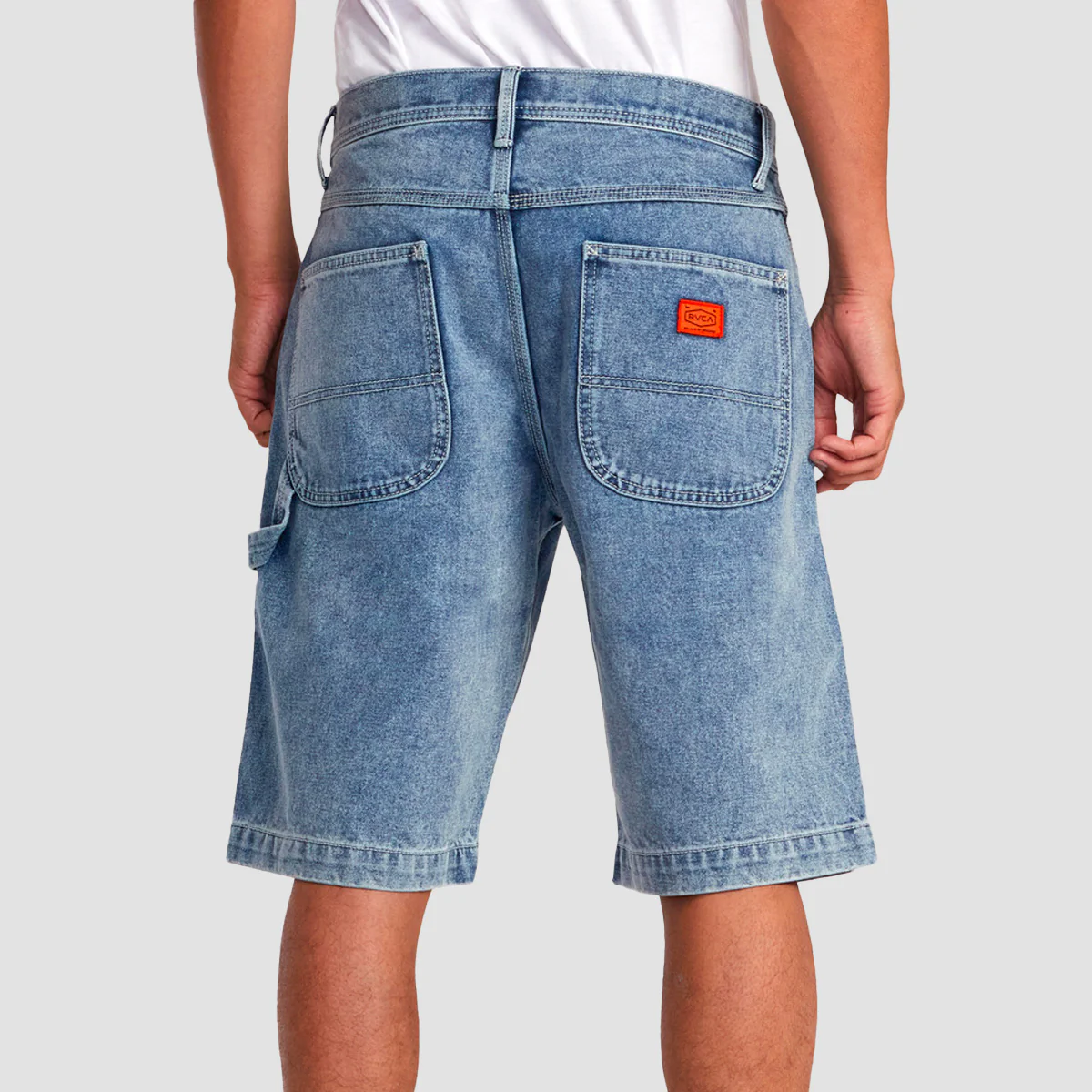 RVCA Chainmail Denim Shorts Broken Blue Wash - Image 2