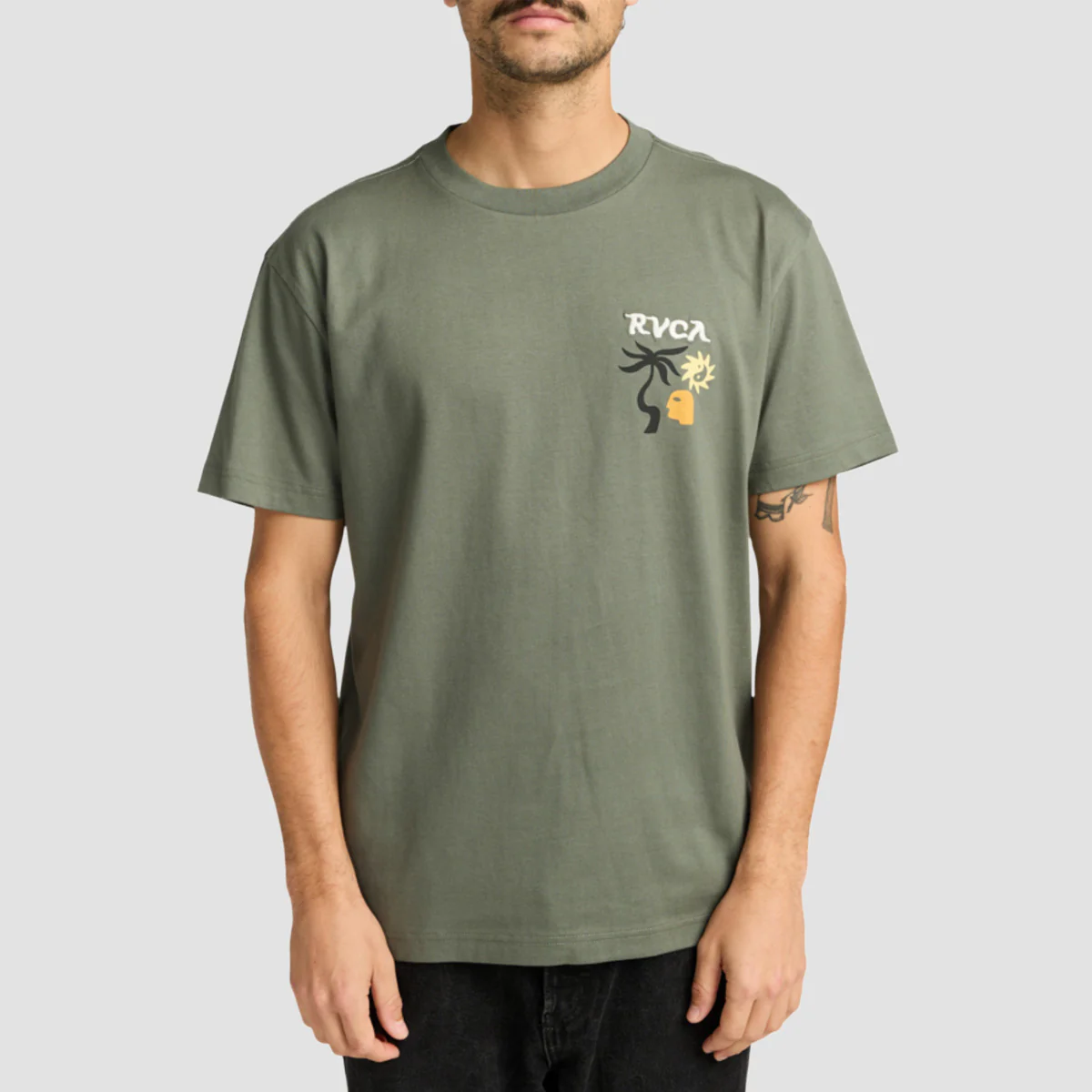 RVCA Deep Think T-Shirt Sage Leaf - Image 2