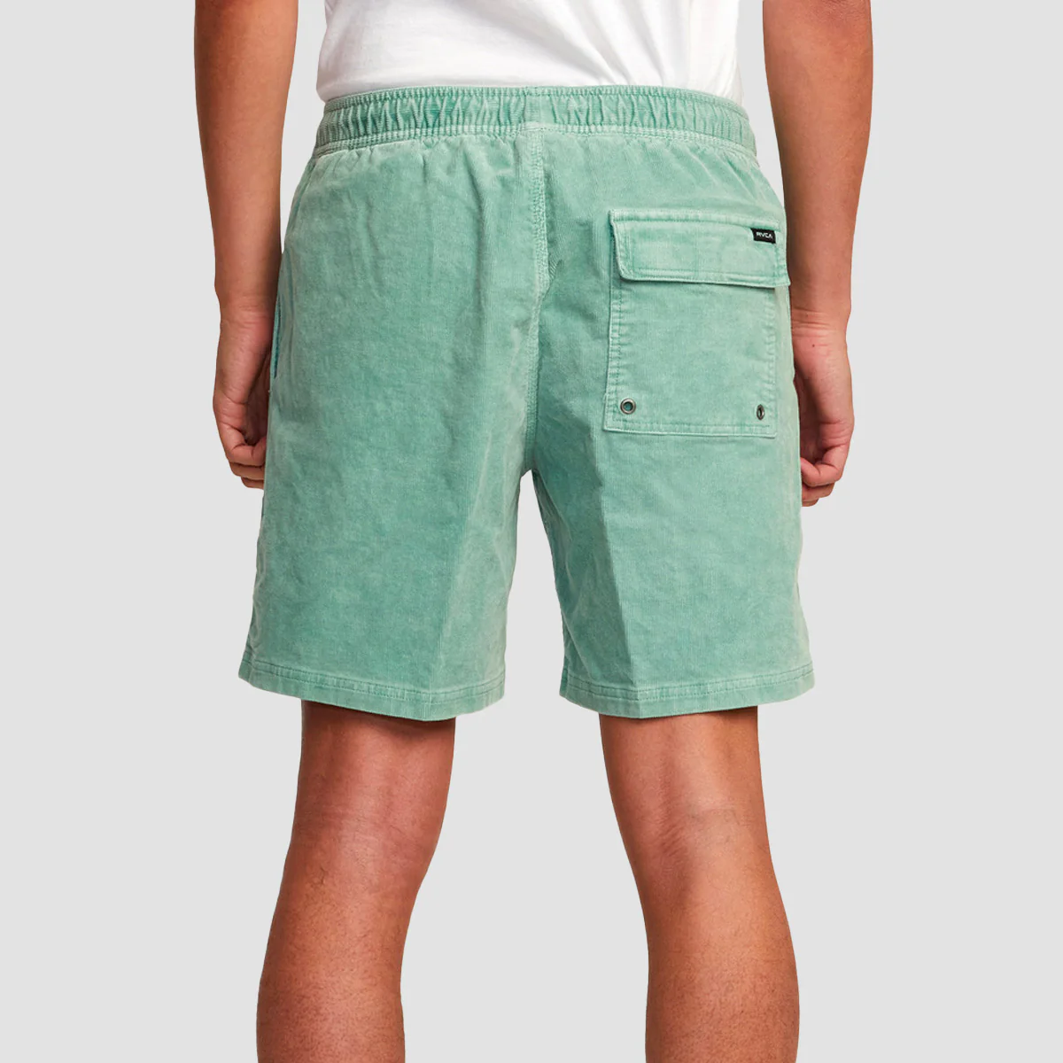 RVCA Escape Elastic 17" Corduroy Shorts Green Haze - Image 2