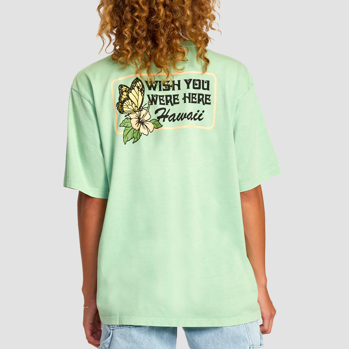 RVCA Hibiscus Hawaii T-Shirt Seafoam - Womens - Image 2