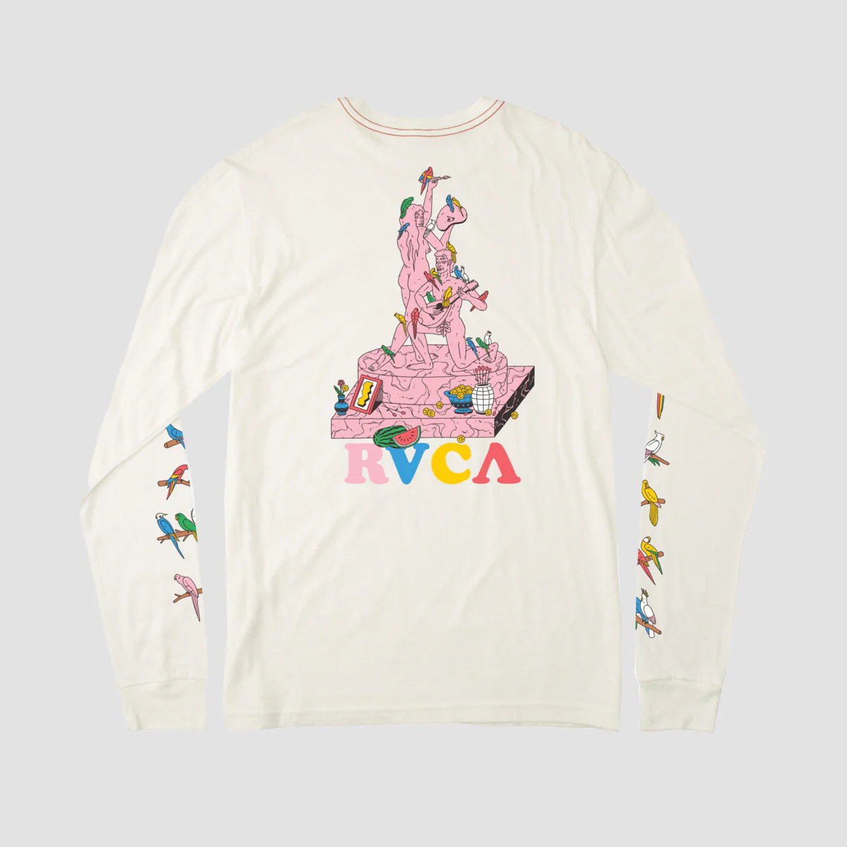 RVCA Luke Pelletier X Kristen Liu Wong Parrot Ice Longsleeve T-Shirt Antique White - Kids - Image 2