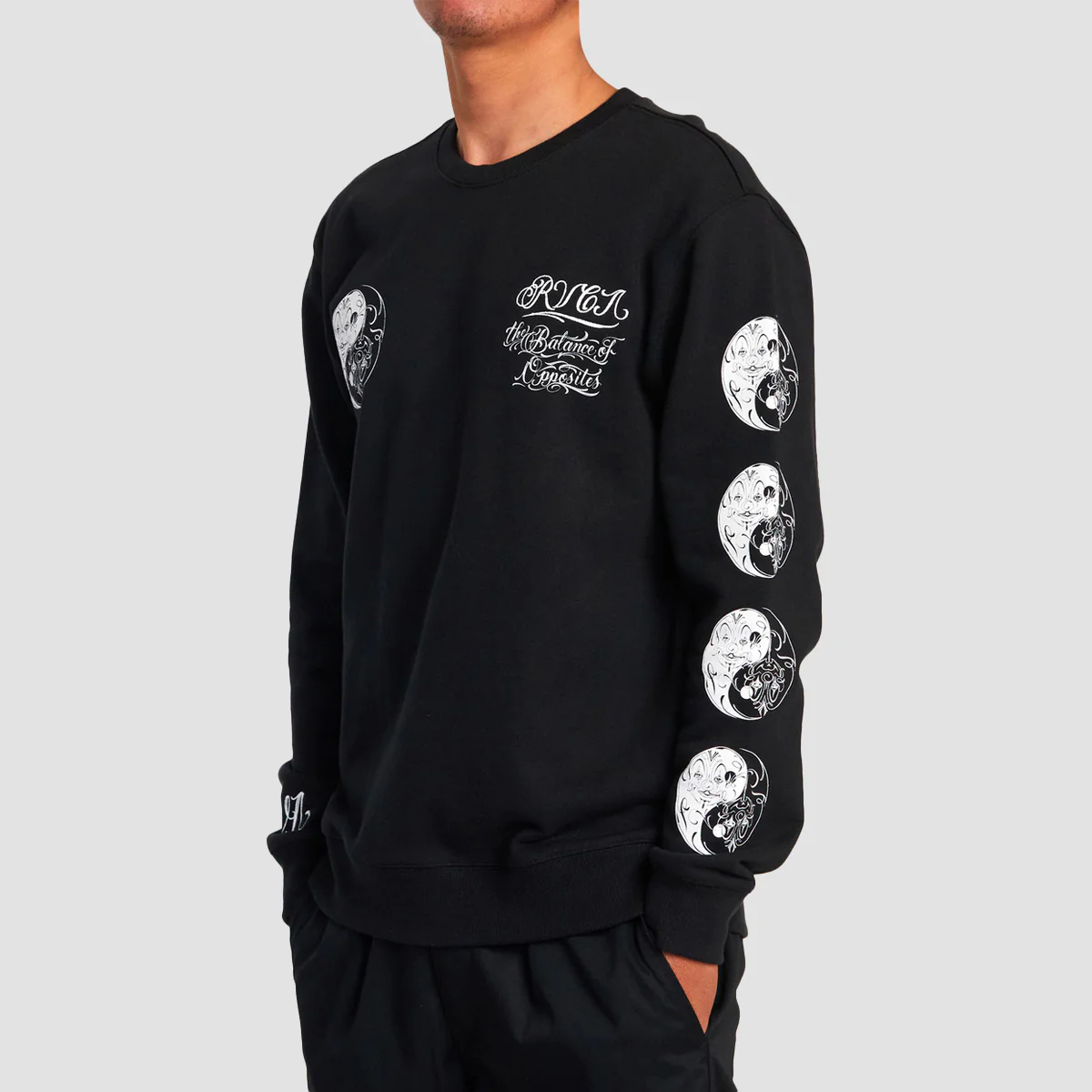 RVCA Mister Cartoon Crew Sweat Black - Image 3