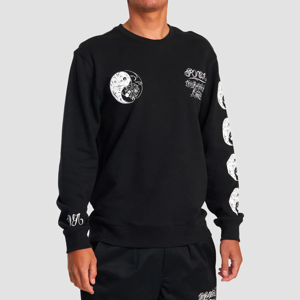 RVCA Mister Cartoon Crew Sweat Black - Image 4