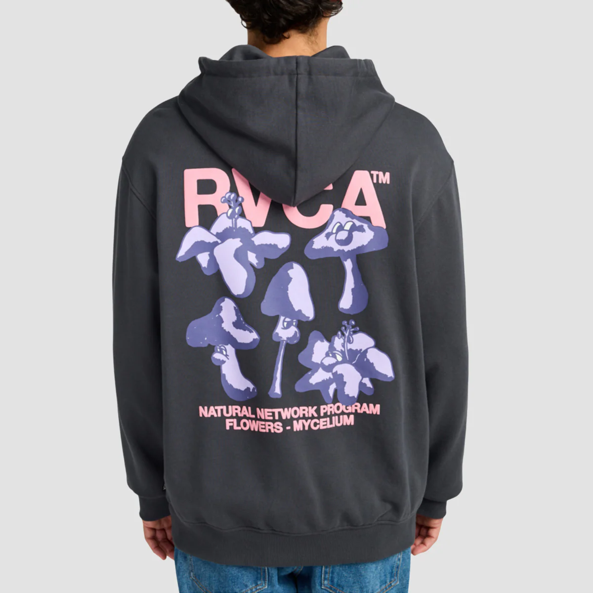 RVCA Natural Network Pullover Hoodie Garage Blue - Image 2