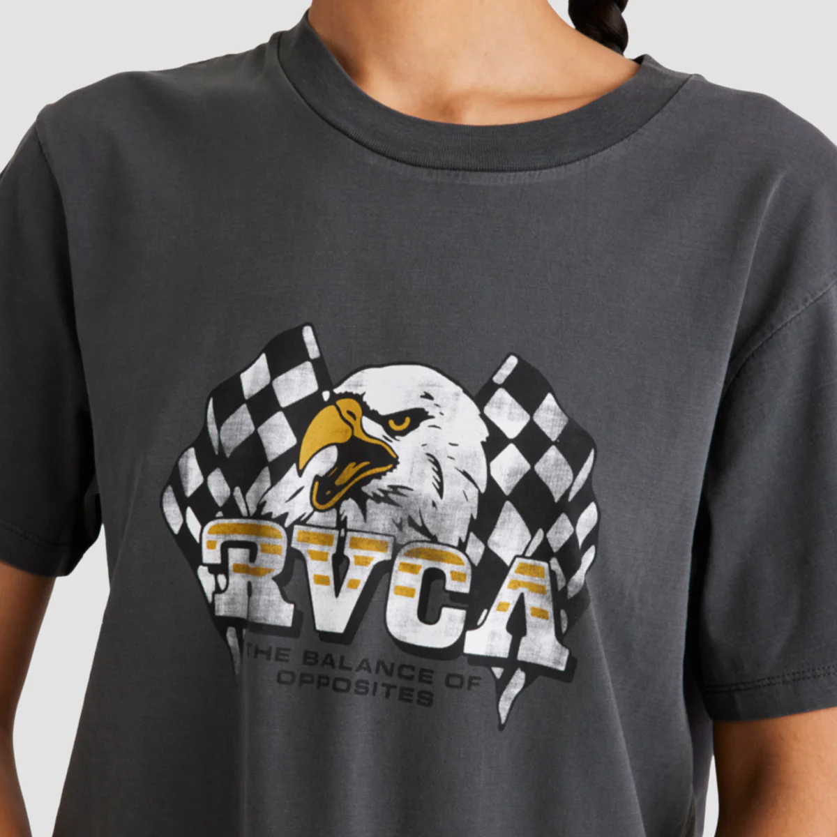 RVCA Race Day Easy T-Shirt Washed Black - Womens - Image 2