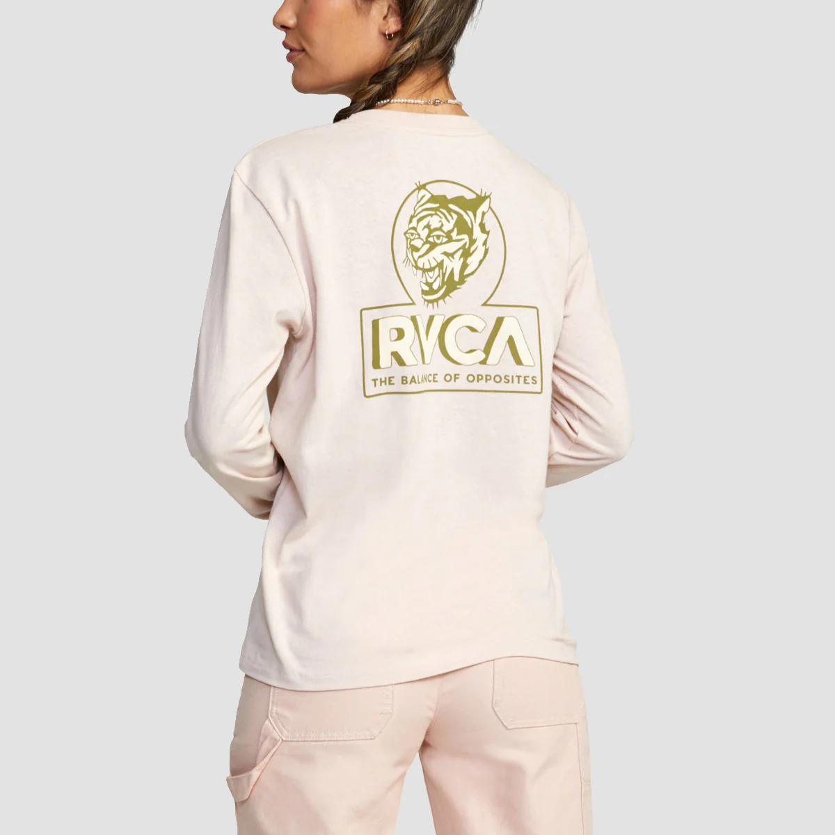 RVCA Relaxed Longsleeve T-Shirt Blush - Womens - Image 2