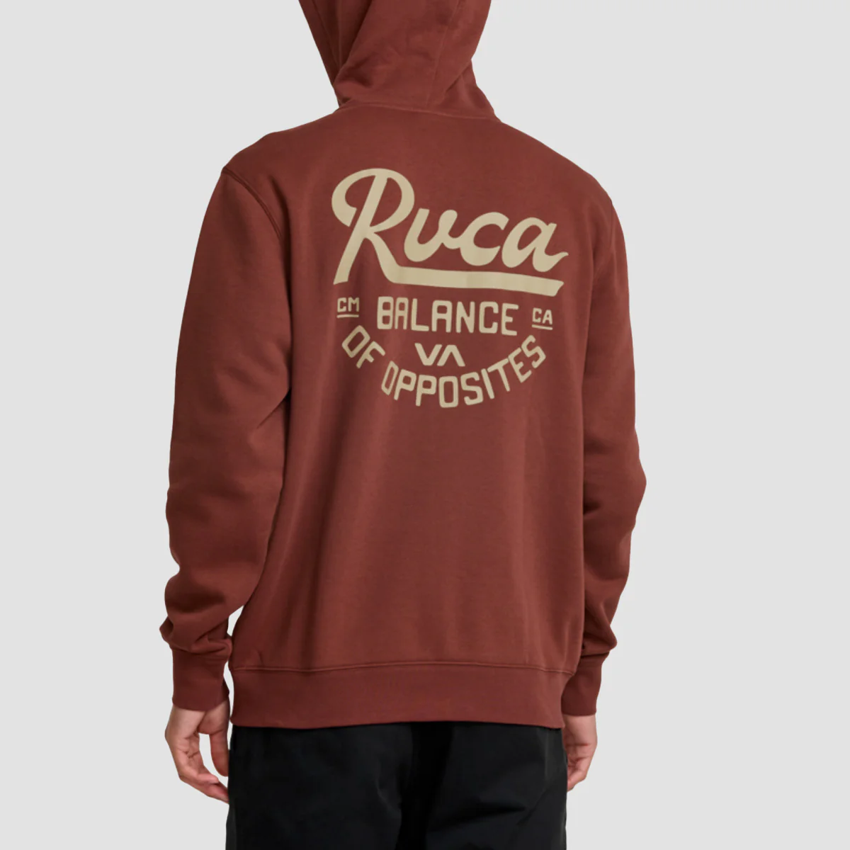 RVCA Script Sealed Zip Hoodie Red Earth - Image 2