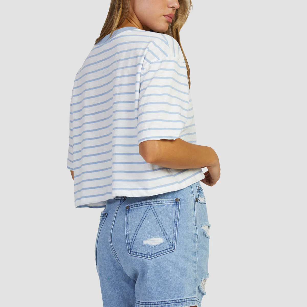 RVCA Stripes Half Rummage T-Shirt White - Womens - Image 2
