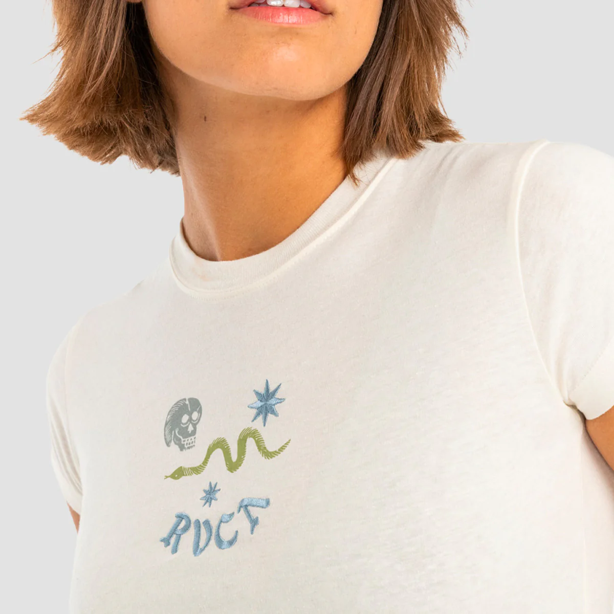 RVCA Tempted T-Shirt Vintage White - Womens - Image 2