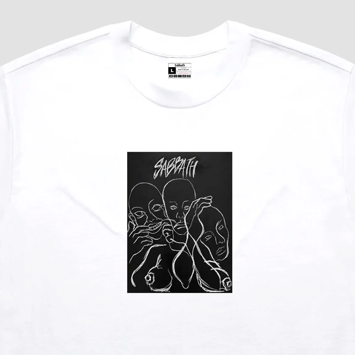 Sabbath Wheels Feelings T-Shirt White - Image 4