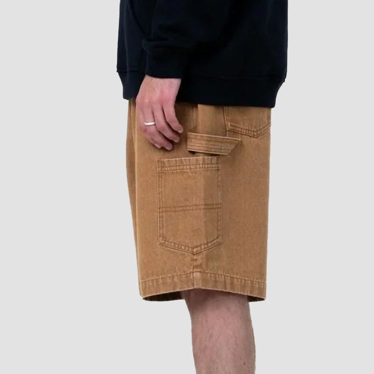 Santa Cruz Carpenter Big Denim Shorts Tan - Image 2