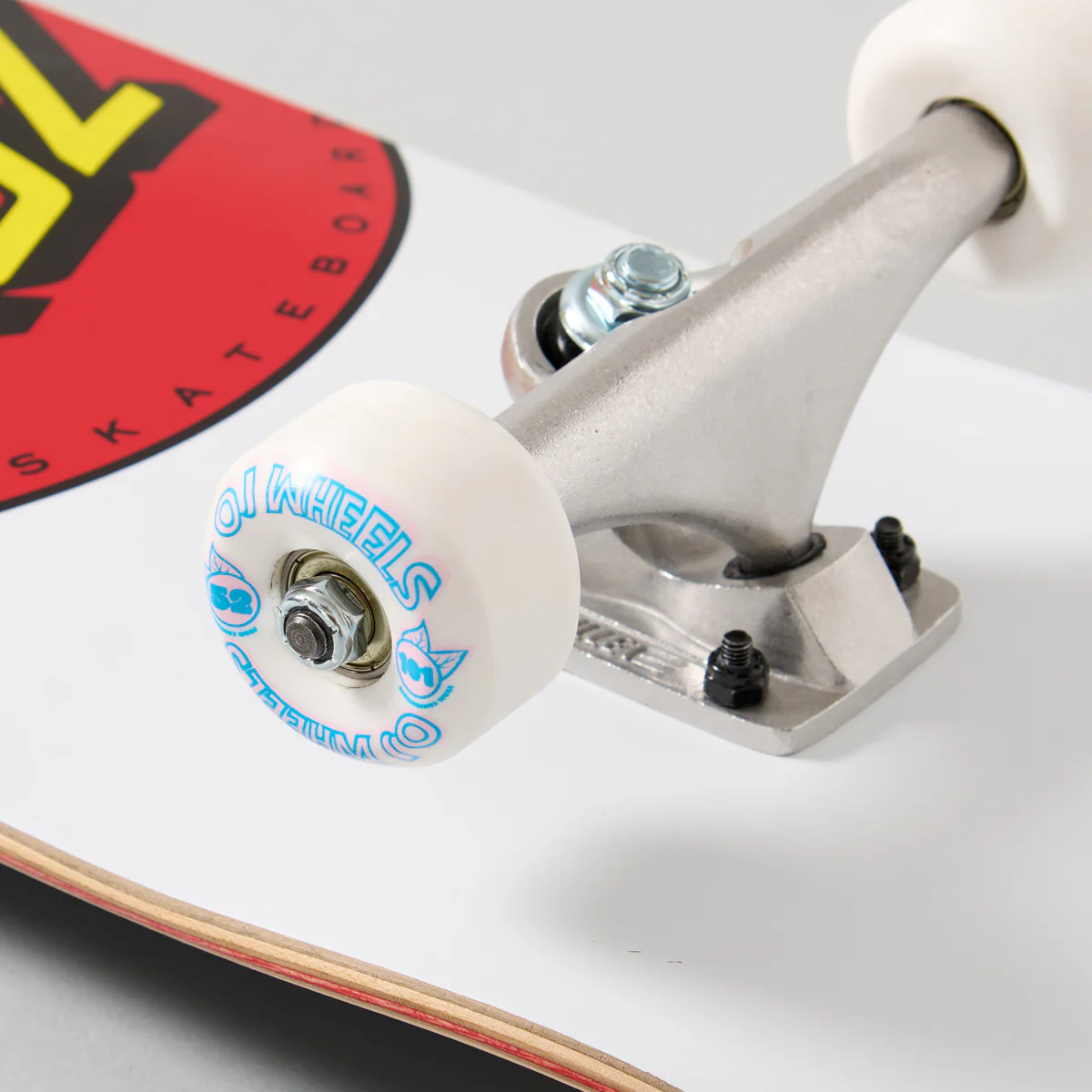 Santa Cruz Classic Dot Skateboard White - 8" - Image 3