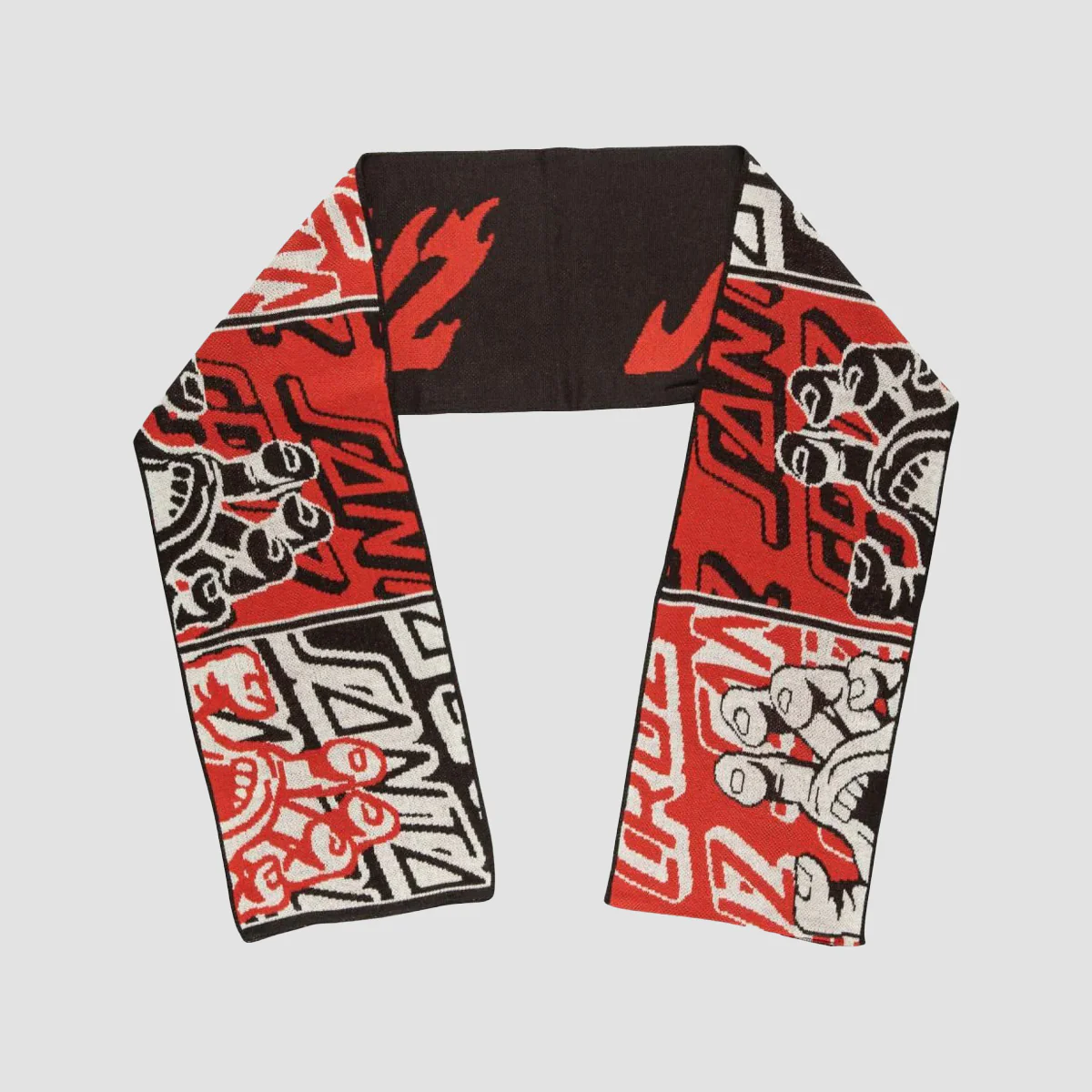 Santa Cruz Handled Scarf Black/Red/White - Image 2