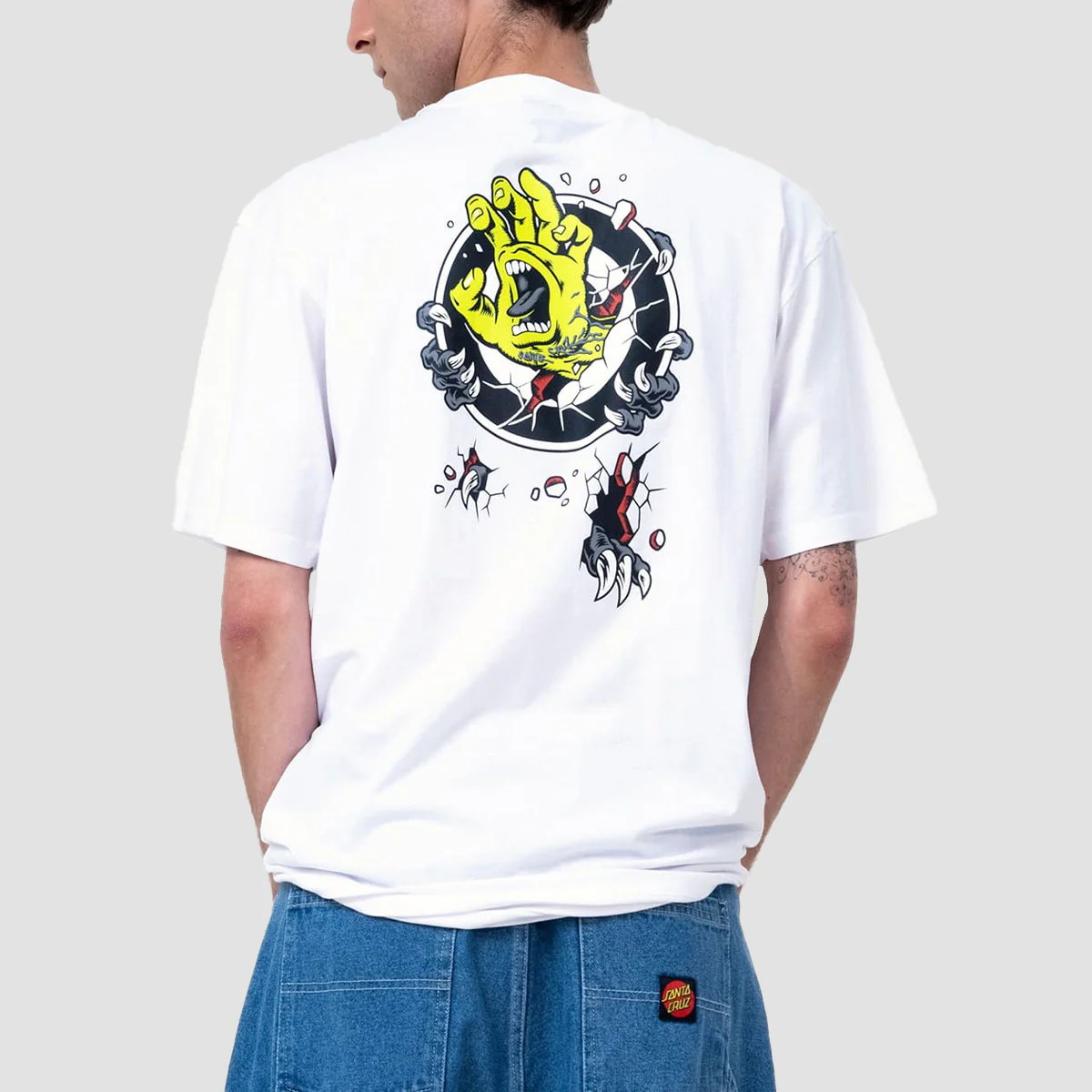 Santa Cruz Roskopp Screaming Target T-Shirt White - Image 2