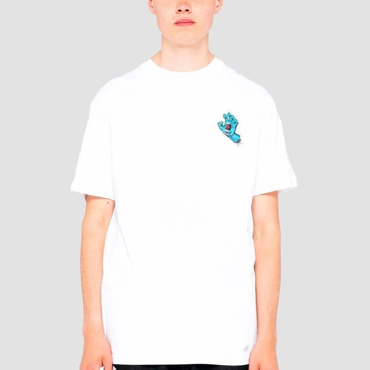 Santa Cruz Screaming Hand Chest T-Shirt White