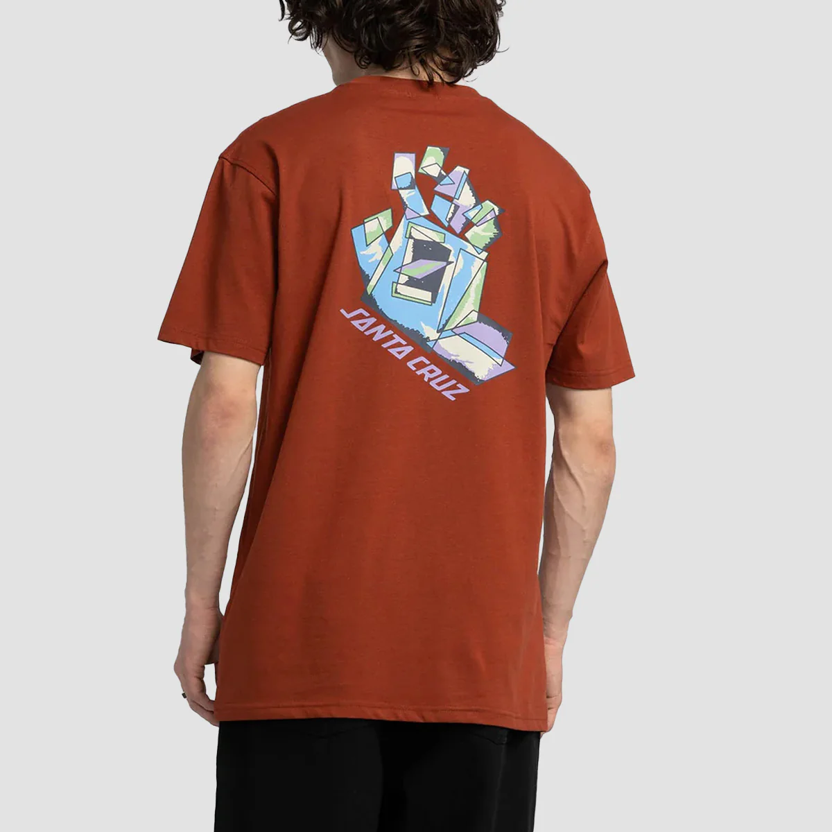Santa Cruz Screaming Scratched Hand Strip T-Shirt Burnt Sienna - Image 2