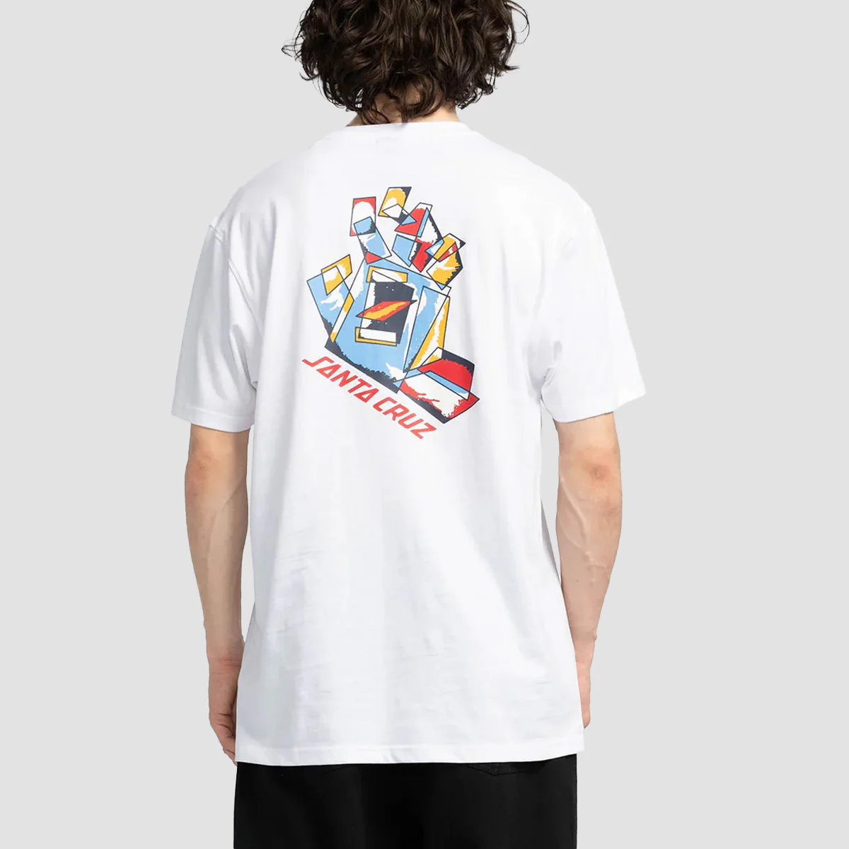 Santa Cruz Screaming Scratched Hand Strip T-Shirt White - Image 2