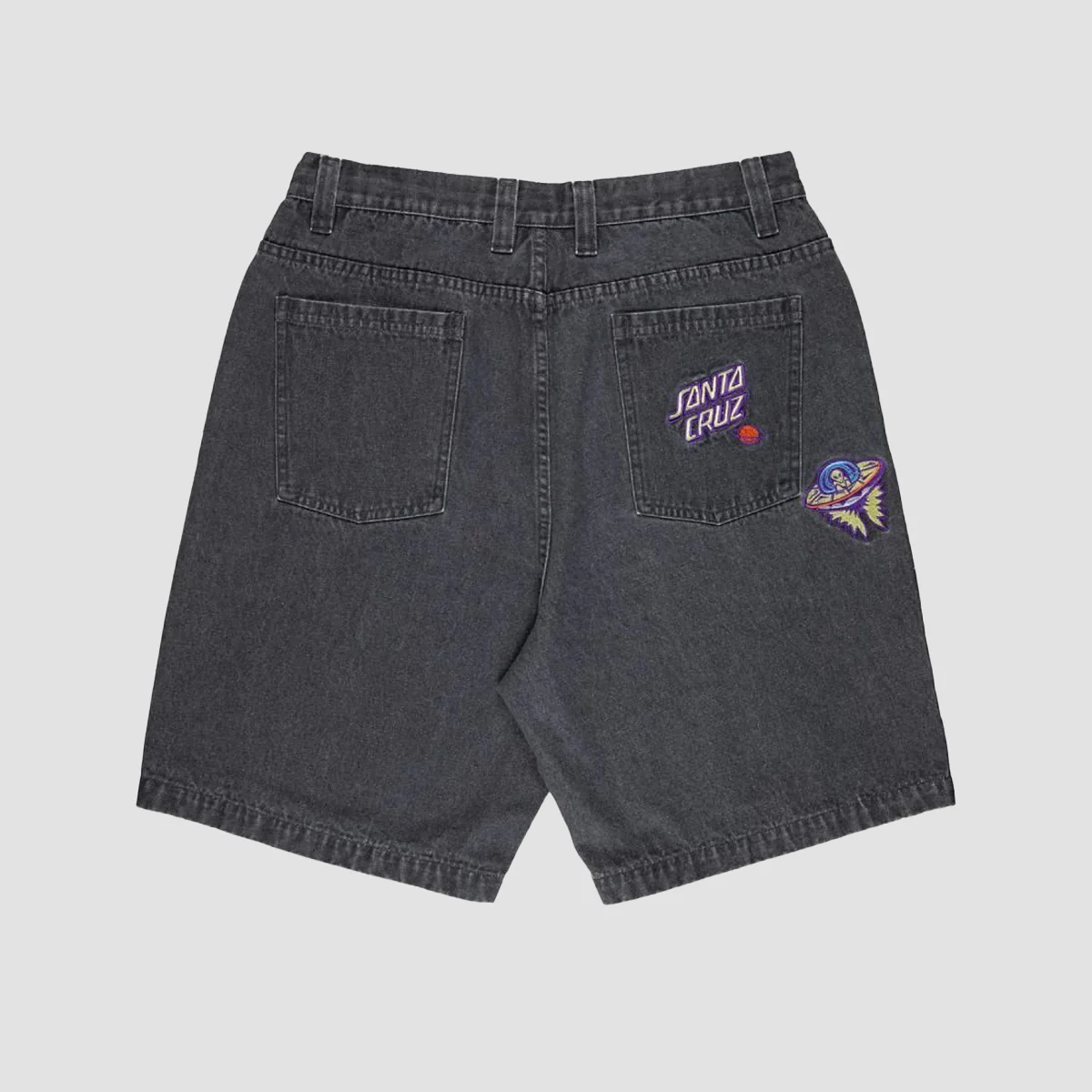 Santa Cruz Winkowski UFO Big Denim Shorts Grey - Image 2