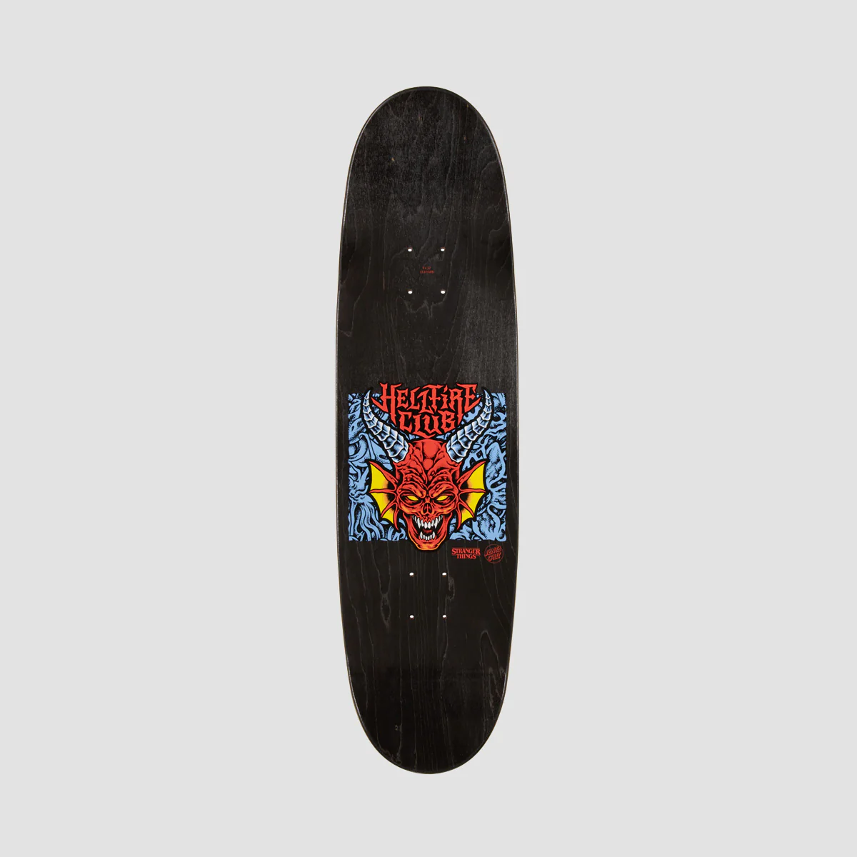 Santa Cruz X Stranger Things Hellfire Club Flames Skateboard Deck GITD - 9" - Image 2