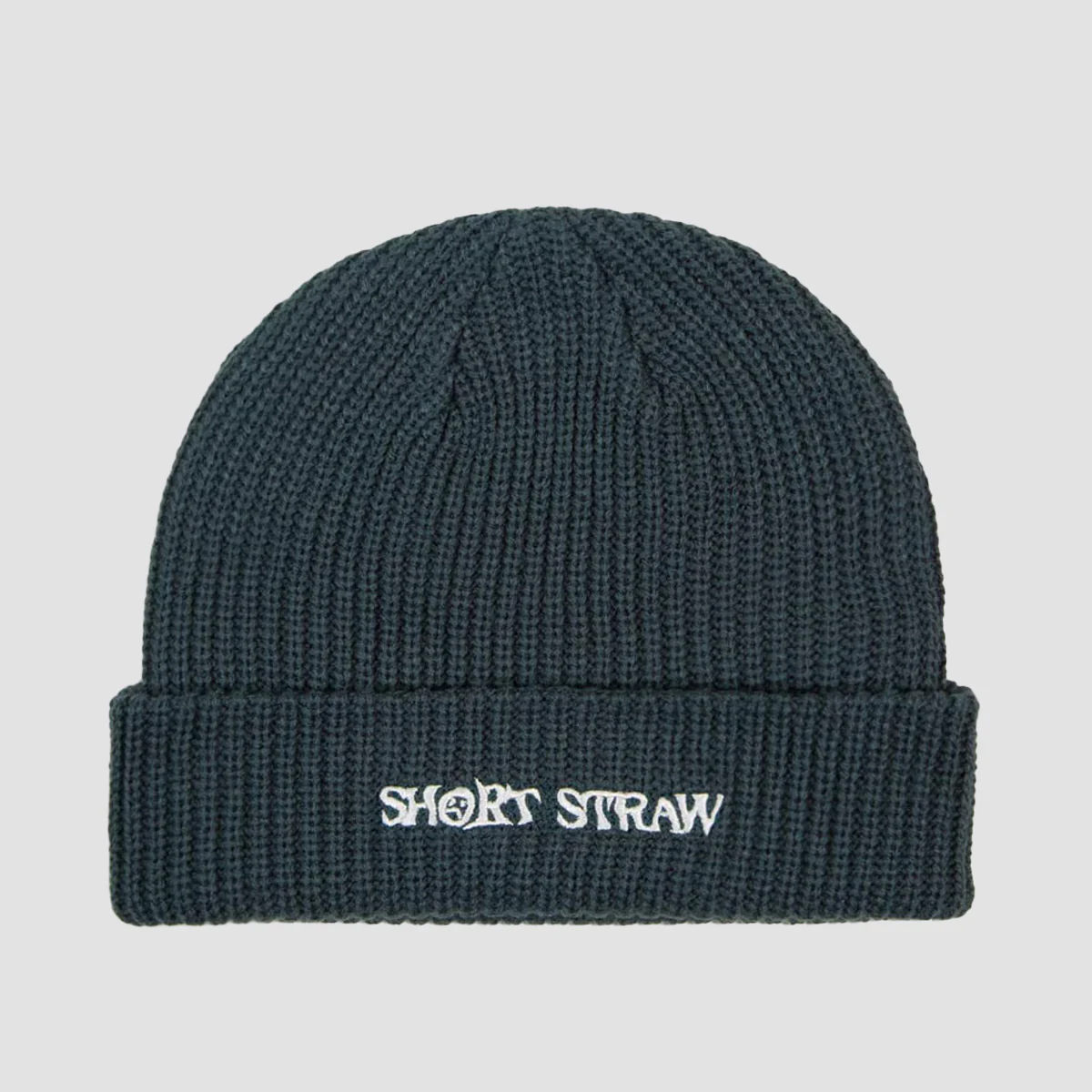 Short Straw Logo Beanie Seal/White