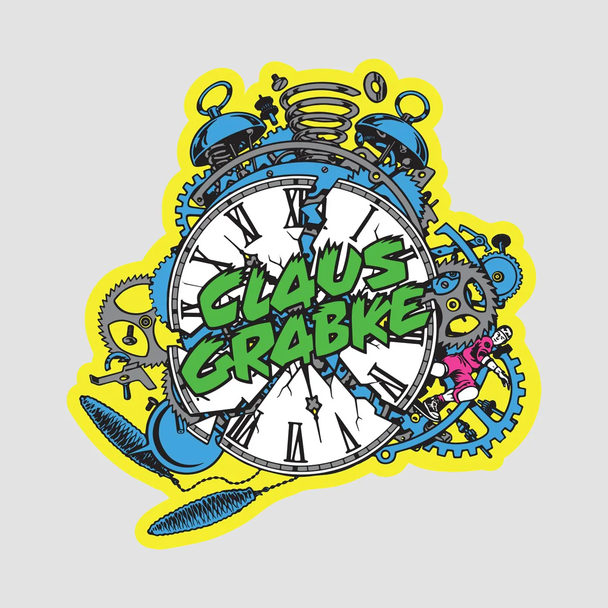 Slime Balls Grabke Exploding Clock Blacklight Light Ups OG 78a Skateboard Wheels Neon Yellow 60mm - Image 4