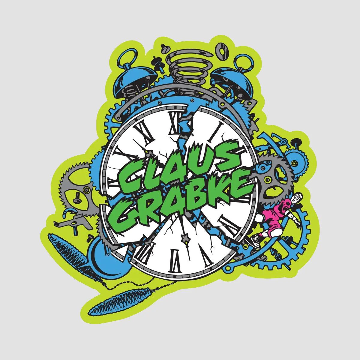 Slime Balls Grabke Exploding Clock Reissue Vomit 95a Skateboard Wheels Neon Green 60mm - Image 4