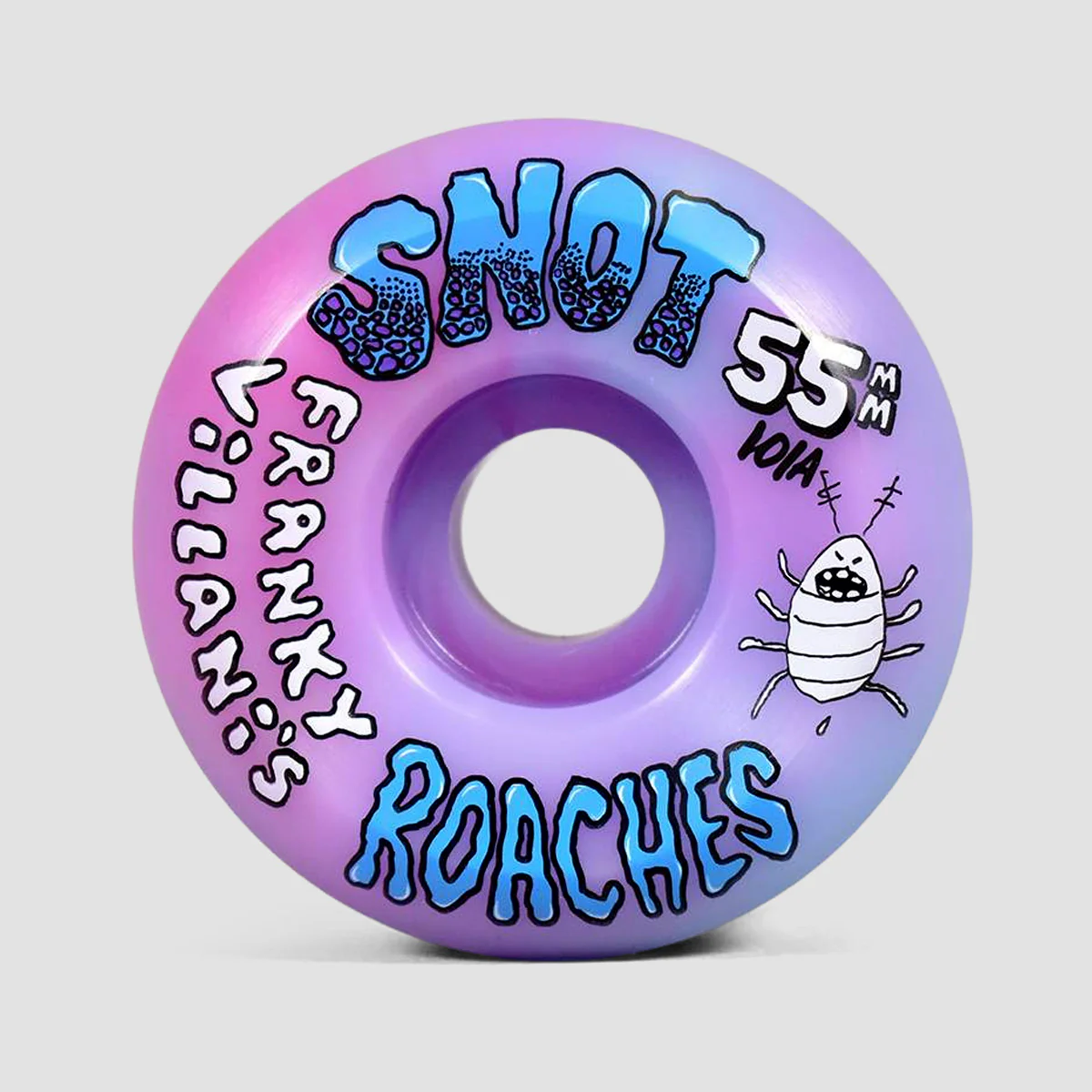 Snot Franky  Villani Roaches Conical 101A Skateboard Wheels Pink/Blue Swirl 55mm