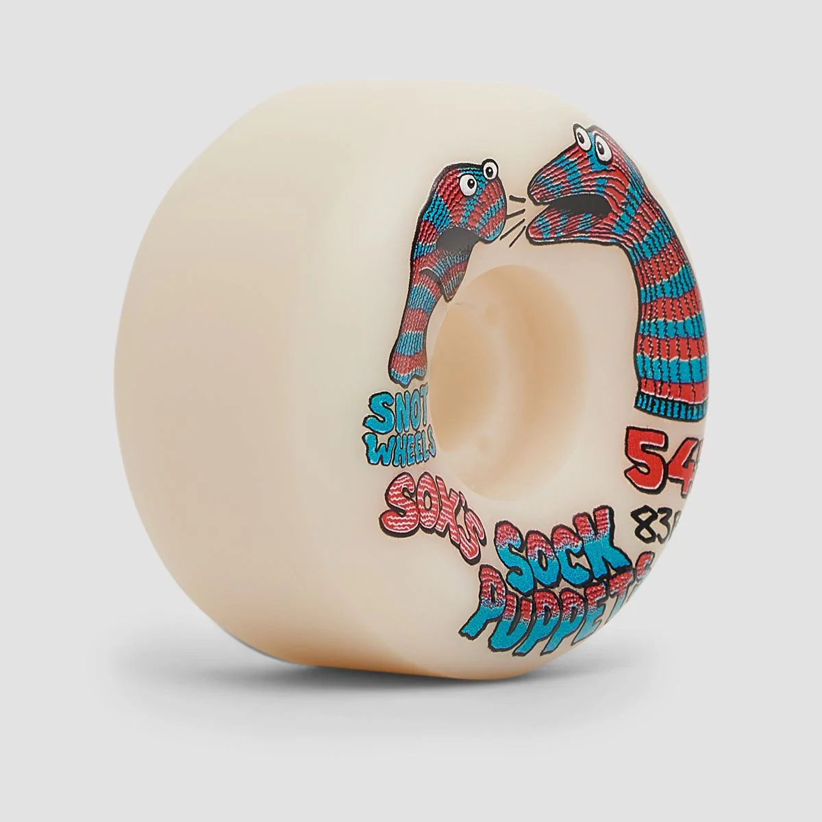 Snot Sox’s Sock Puppets Conical 83B Skateboard Wheels Glow In The Dark 54mm - Image 2