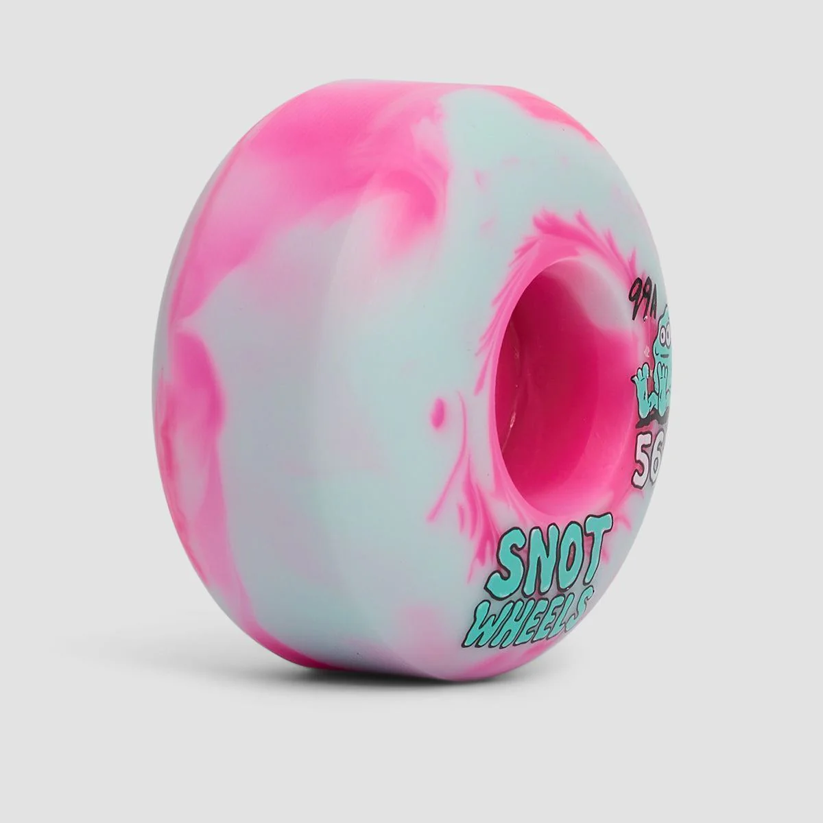 Snot Swirls 99A Skateboard Wheels Pink/Teal 56mm - Image 2