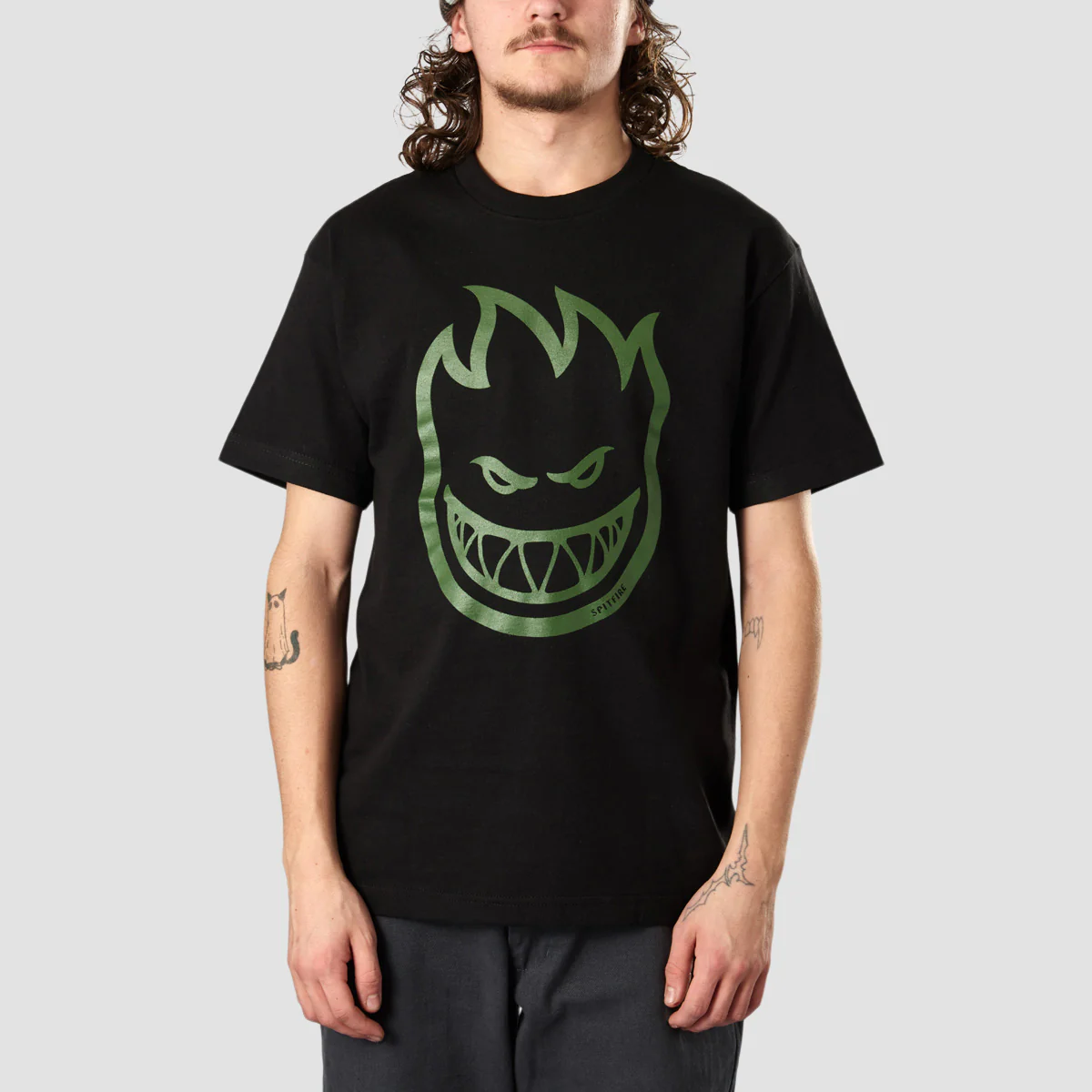 Spitfire Bighead T-Shirt Black/Olive