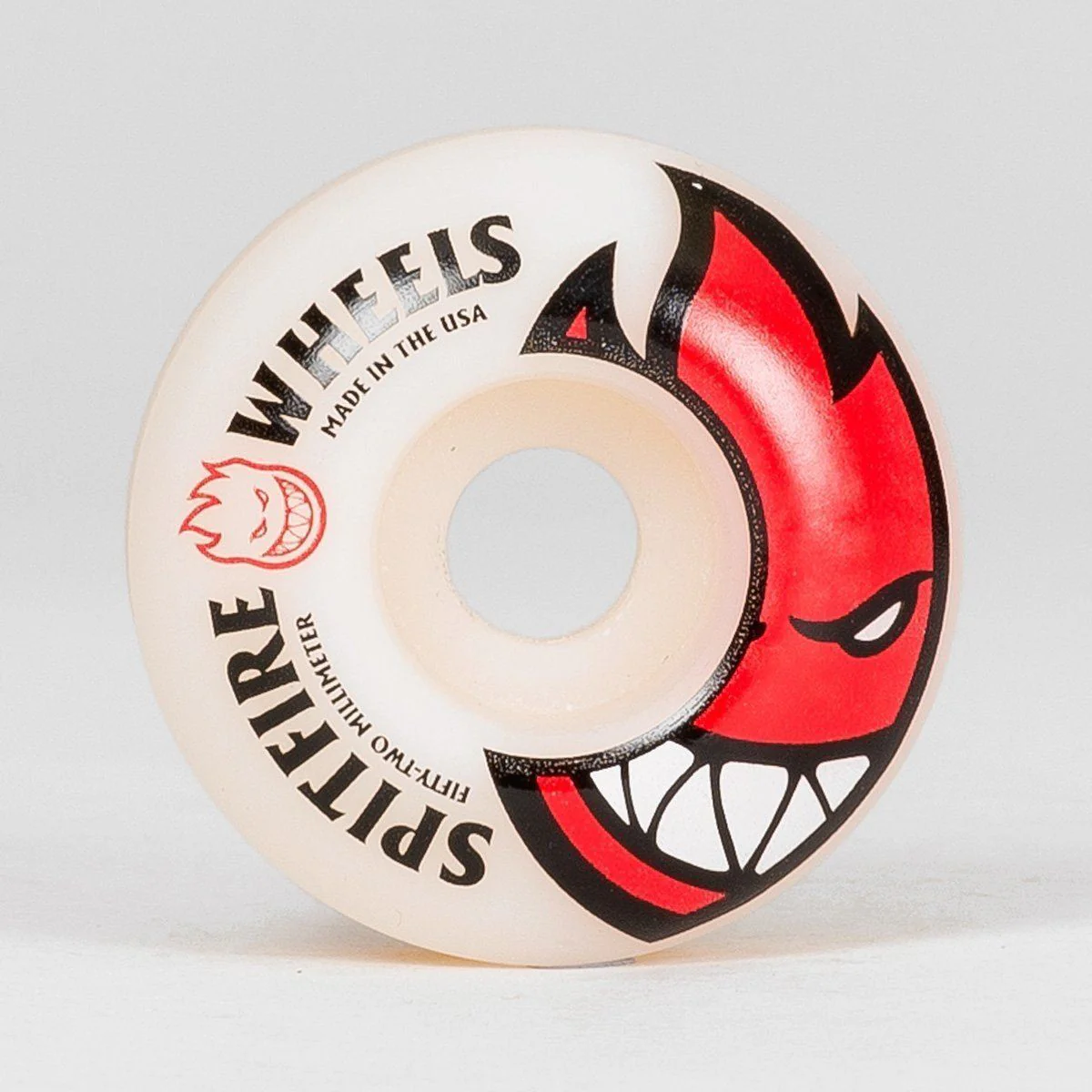 Spitfire Bighead Skateboard Wheels White/Red 52mm - Image 2