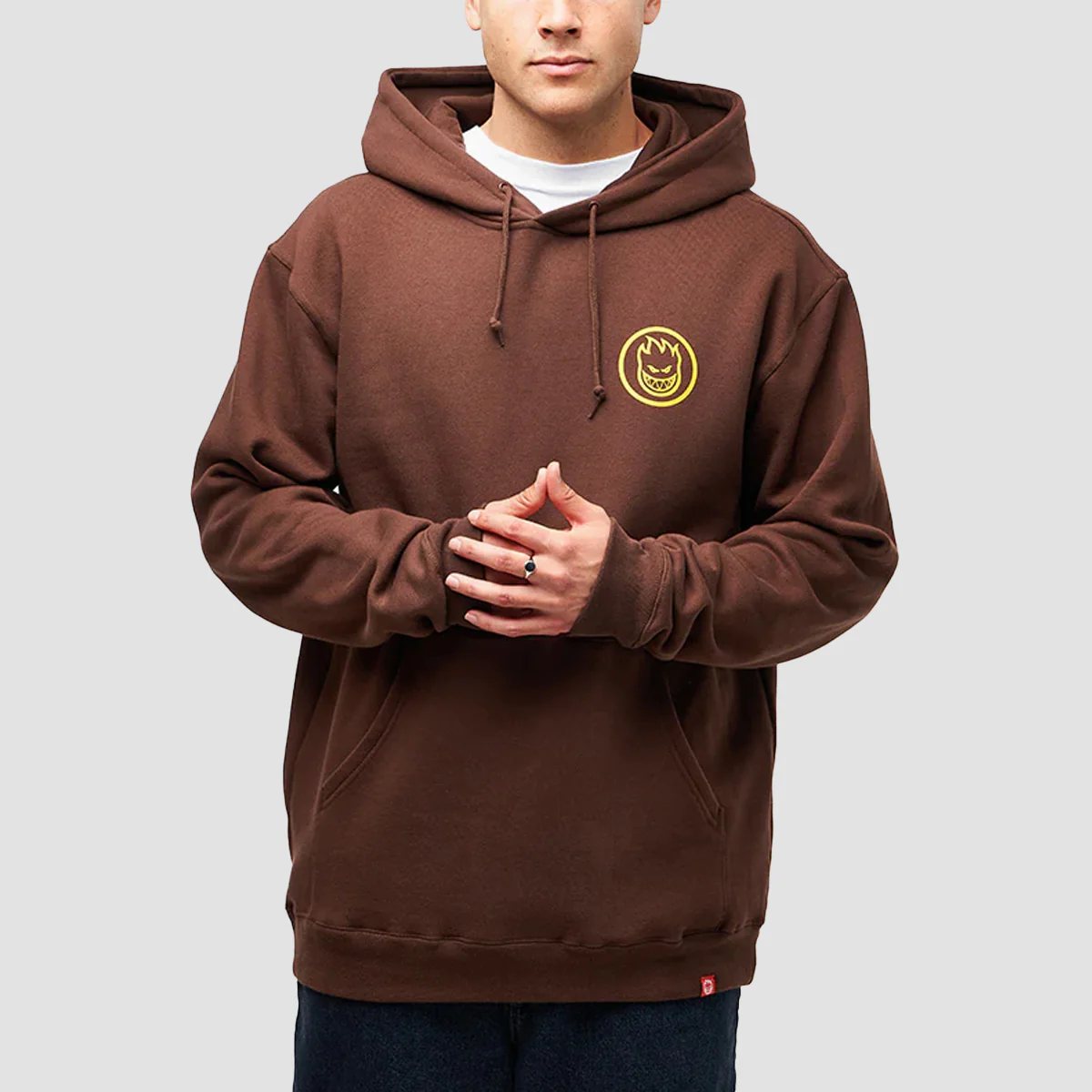Spitfire Classic Swirl Pullover Hoodie Brown/Gold - Image 2