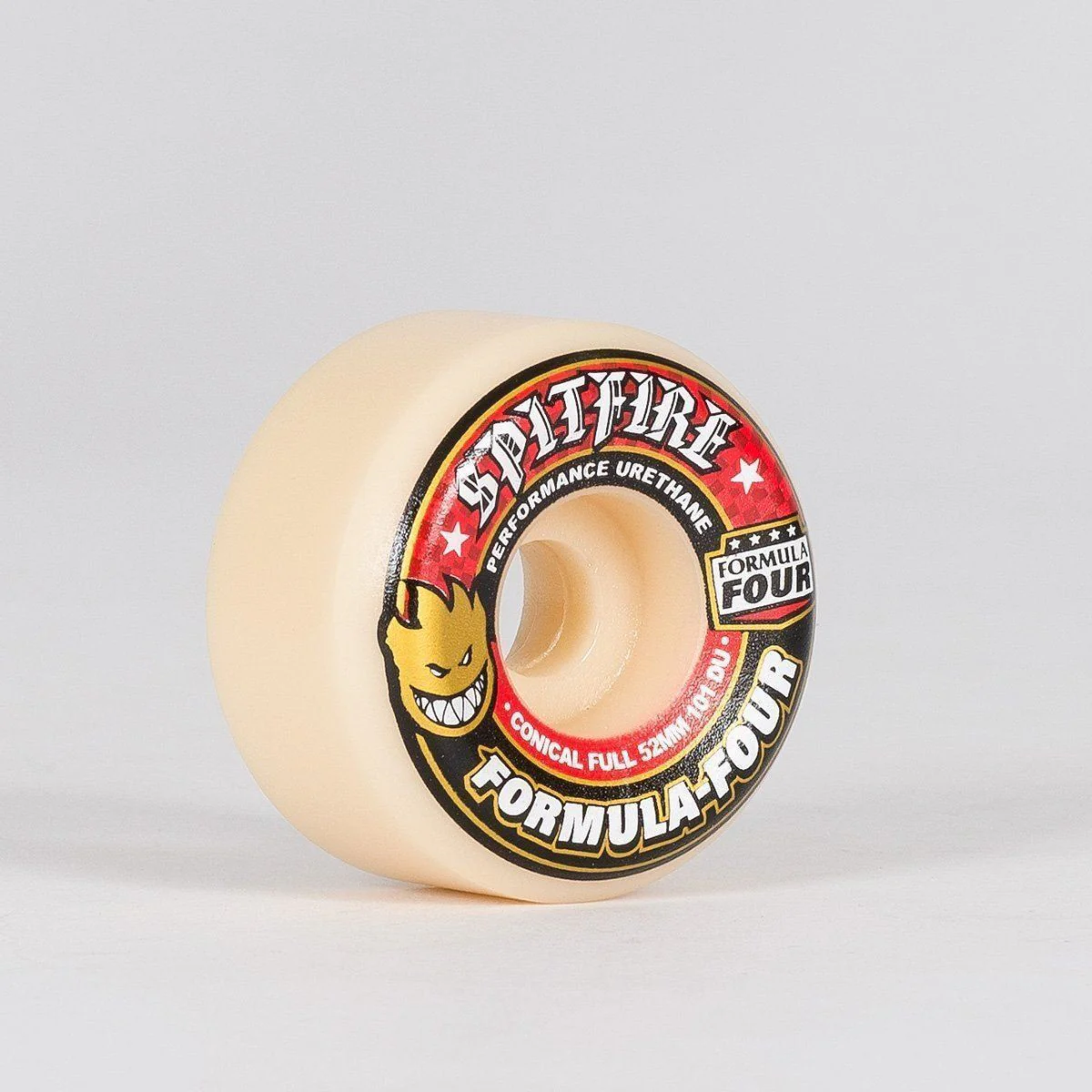 Spitfire Formula Four Conical Full 101DU Skateboard Wheels Natural/Red 52mm - Image 3