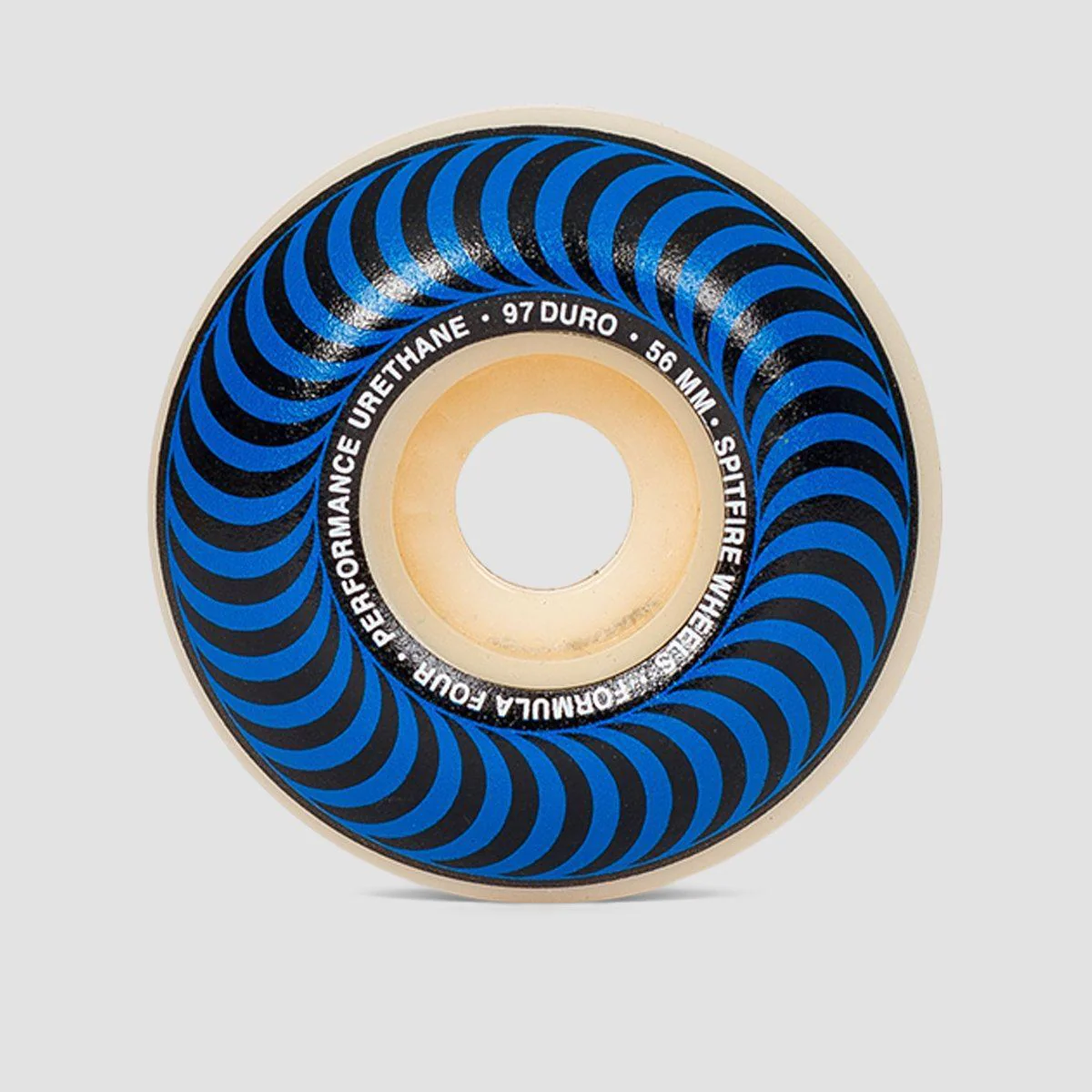 Spitfire Formula Four Classic 97DU Skateboard Wheels Natural/Blue 56mm - Image 2