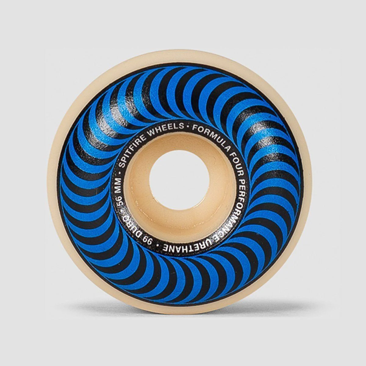 Spitfire Formula Four Classic 99DU Skateboard Wheels Natural/Blue 56mm - Image 2