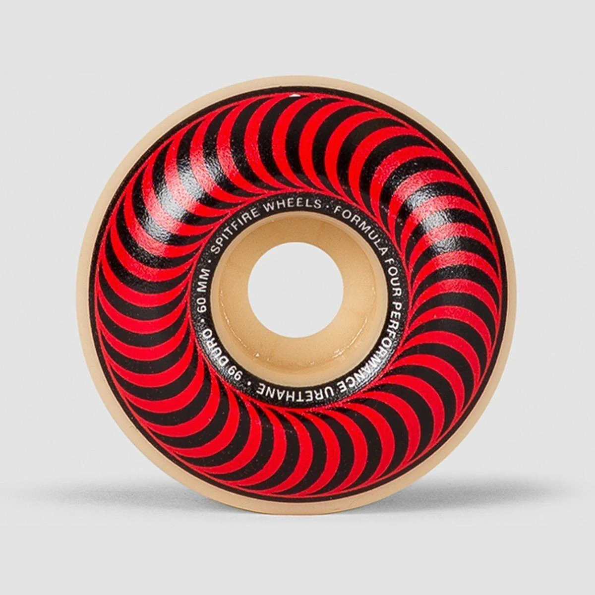Spitfire Formula Four Classic 99DU Skateboard Wheels Natural/Red/Bronze 60mm - Image 2