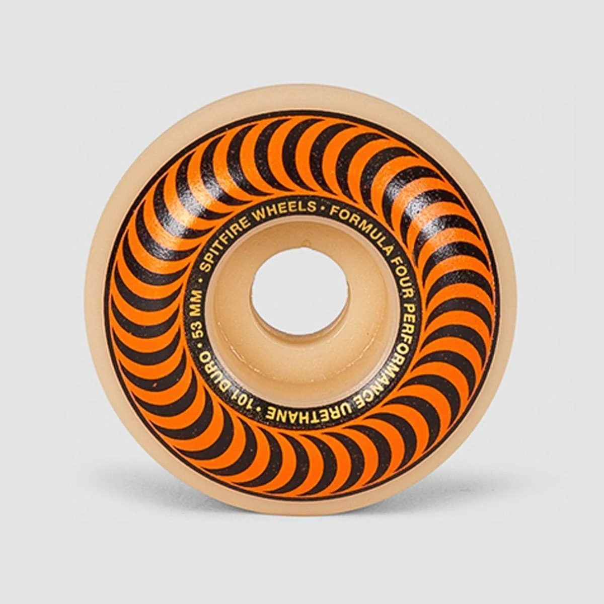 Spitfire Formula Four Classic 101DU Skateboard Wheels Natural/Orange 53mm - Image 2