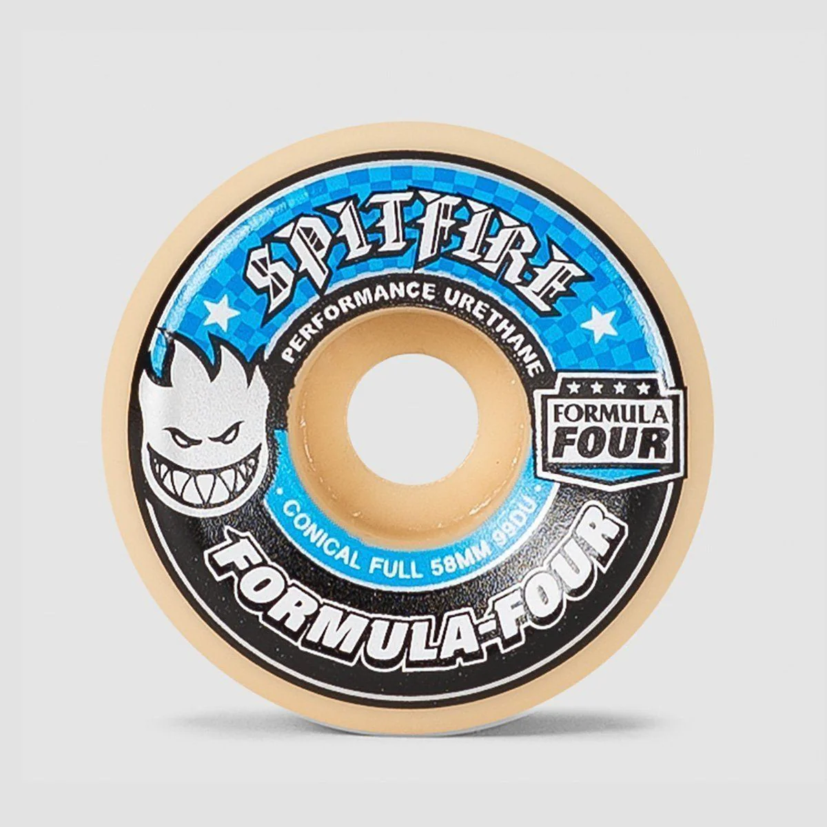 Spitfire Formula Four Conical Full 99du Skateboard Wheels Natural/Blue 58mm - Image 2