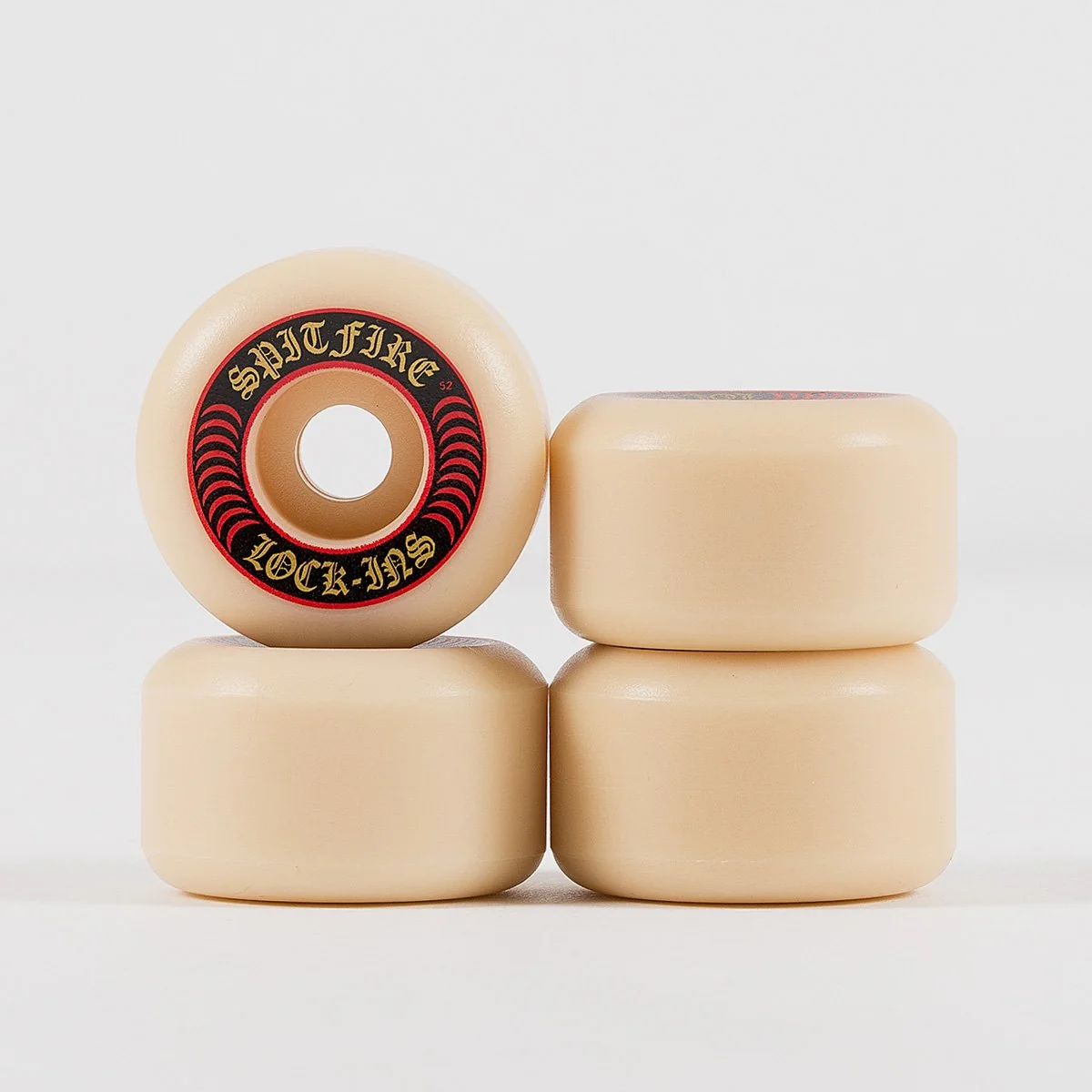 Spitfire Formula Four Lock-Ins 101a Skateboard Wheels White/Red 52mm