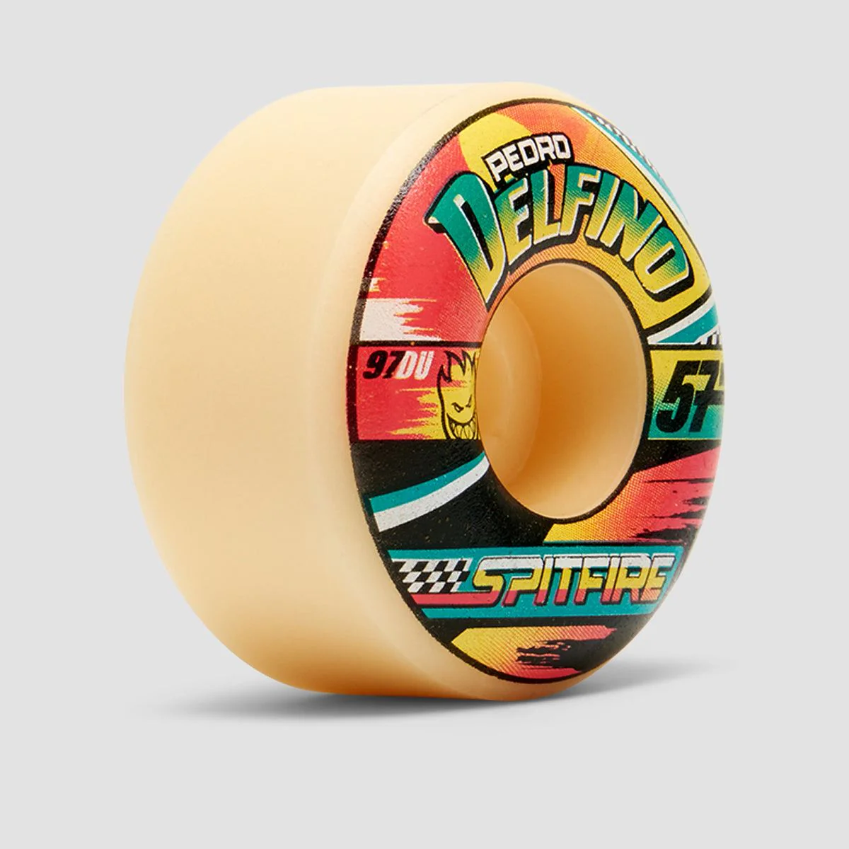Spitfire Formula Four Pedro Delfino Turbo Radial 97DU Skateboard Wheels Natural 57mm - Image 2