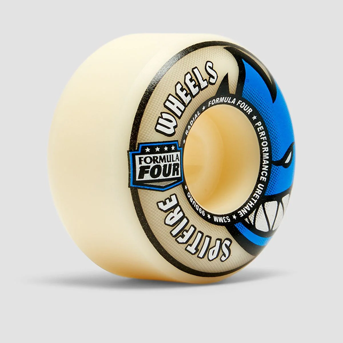 Spitfire Formula Four Radial 99DU Skateboard Wheels Natural/Blue 53mm - Image 2