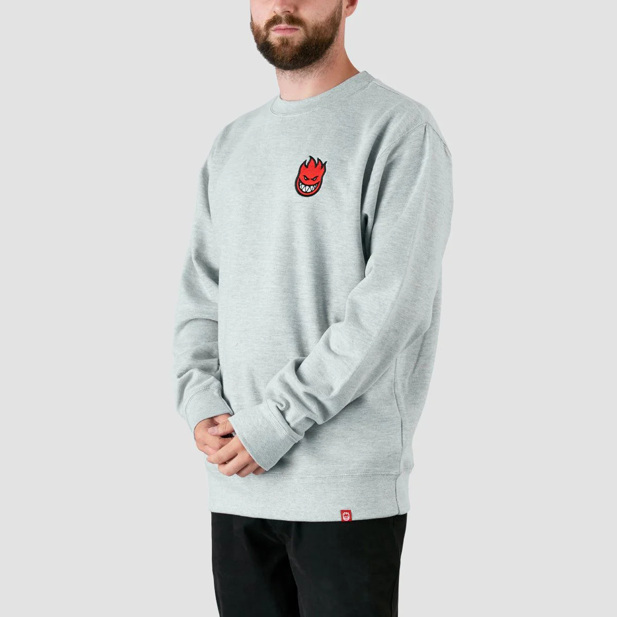 Spitfire Lil Bighead Fill Crew Sweatshirt Grey/Red/White/Black - Image 2
