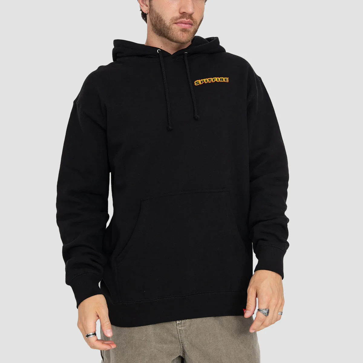 Spitfire Og Classic Flame Pullover Hoodie Black/Red/Yellow - Image 2