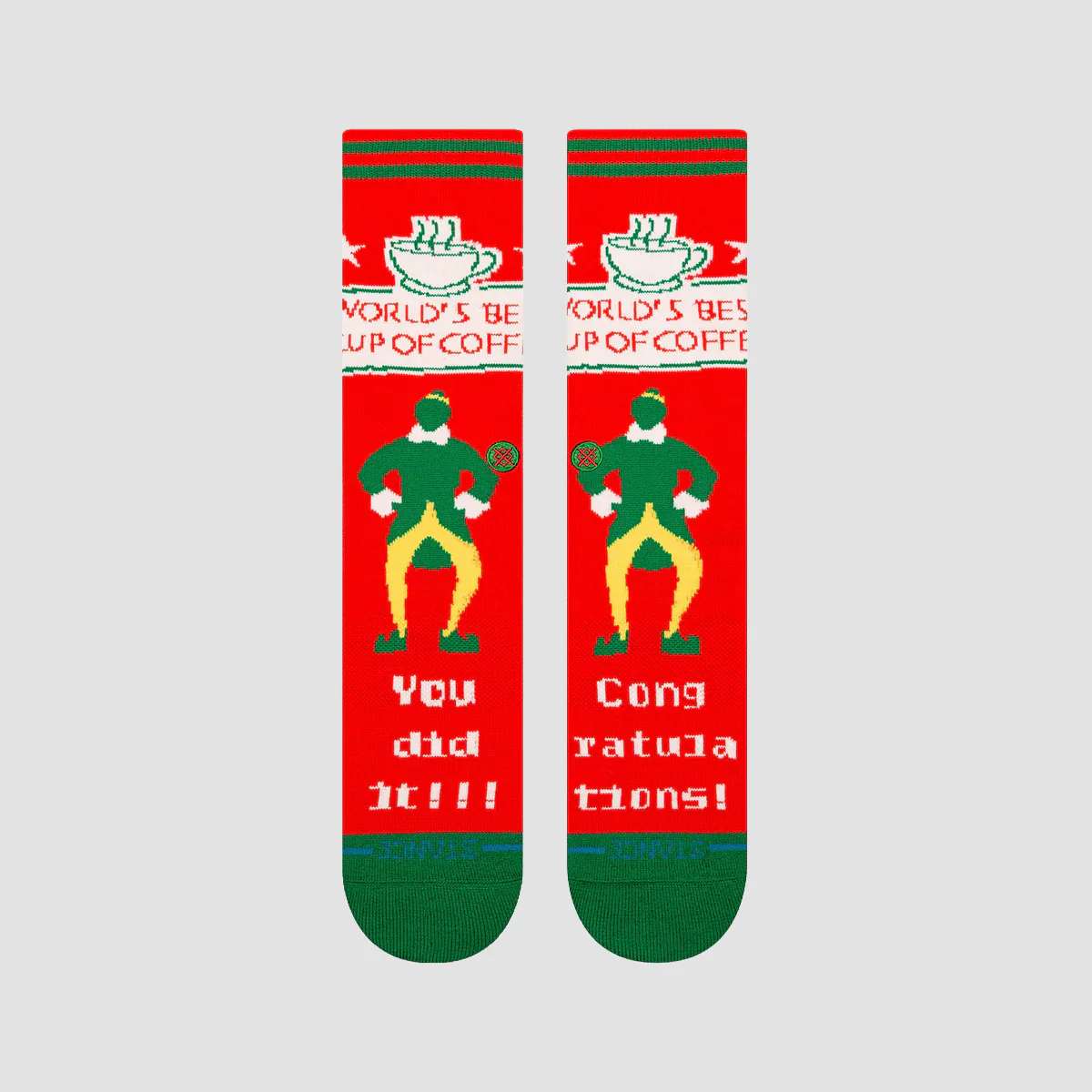 Stance Buddy the Elf Worlds Best Crew Socks Red - Image 2