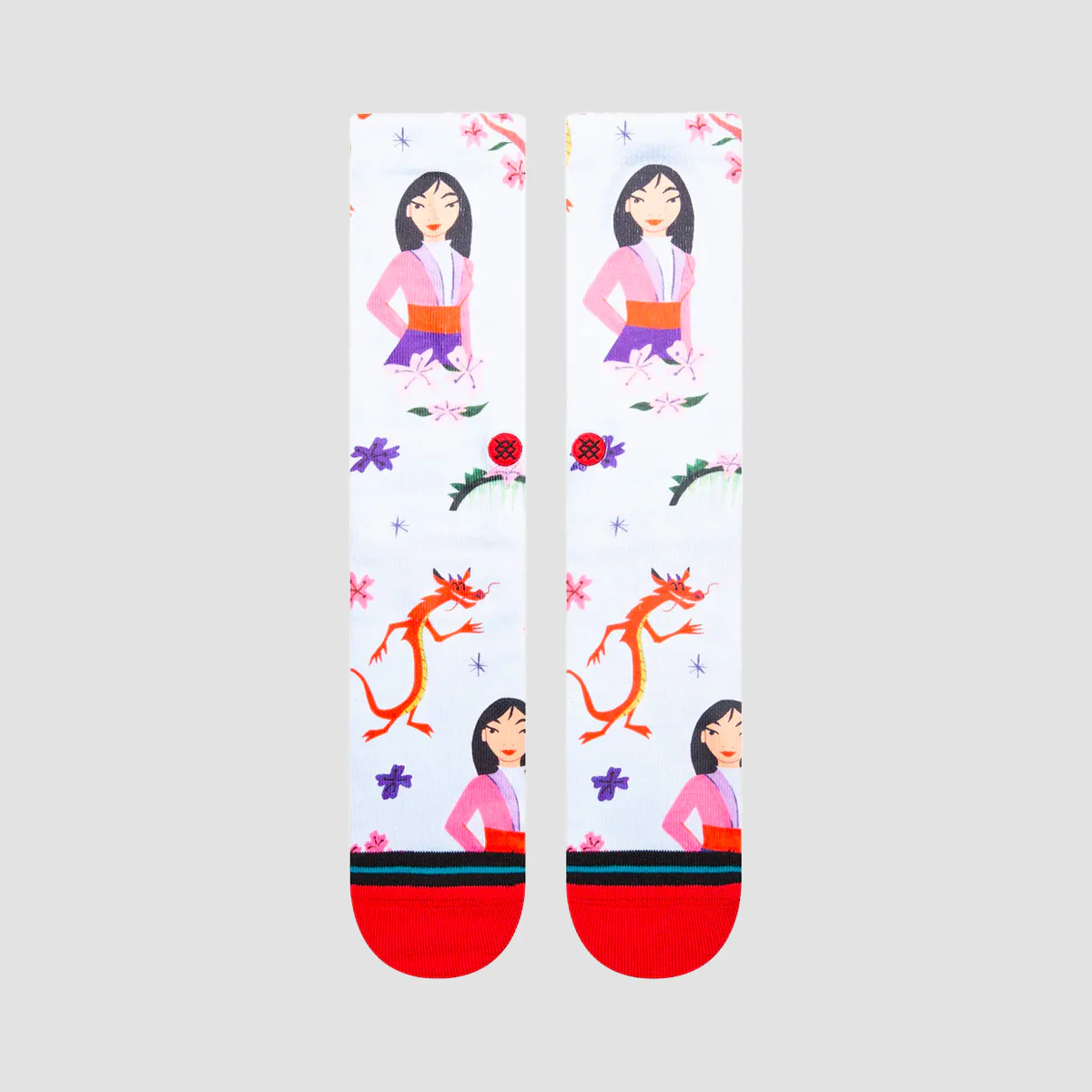 Stance Disney X Estee Preda Mulan By Estee Crew Socks Red - Image 2