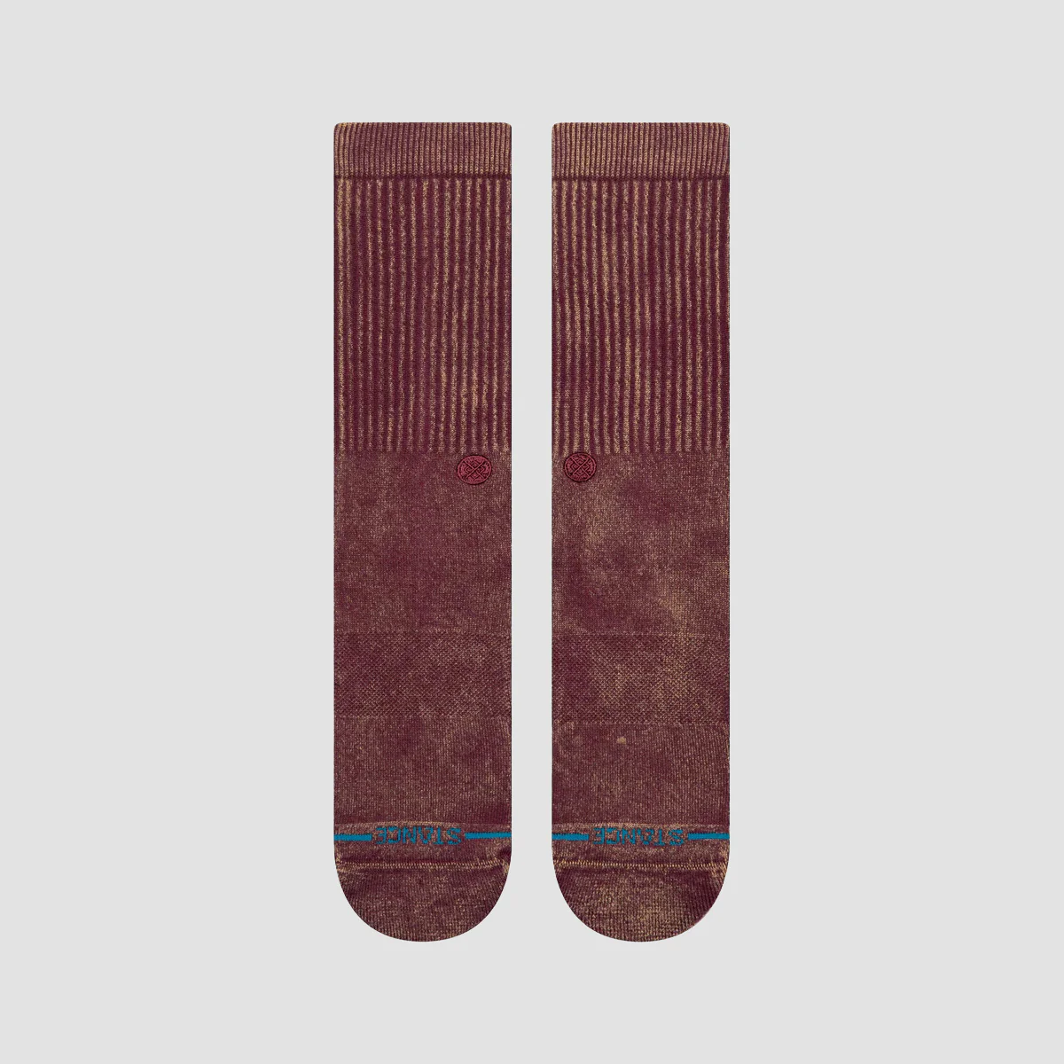 Stance Icon Dyed Crew Socks Fig - Image 2