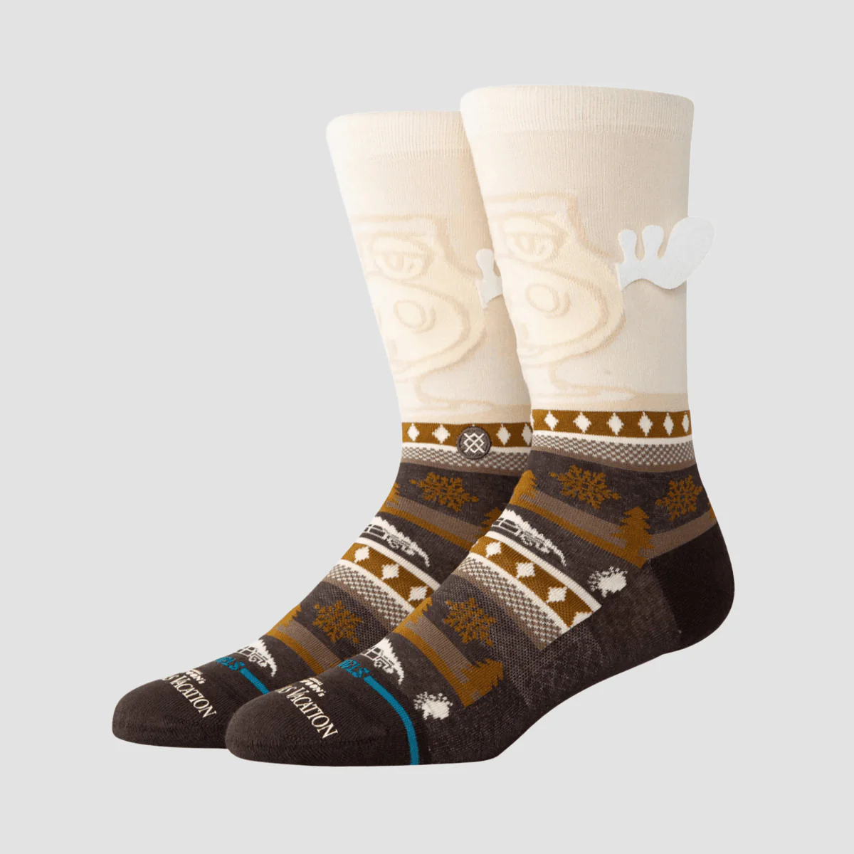 Stance National Lampoon's Have Some Eggnog Crew Socks Dark Brown